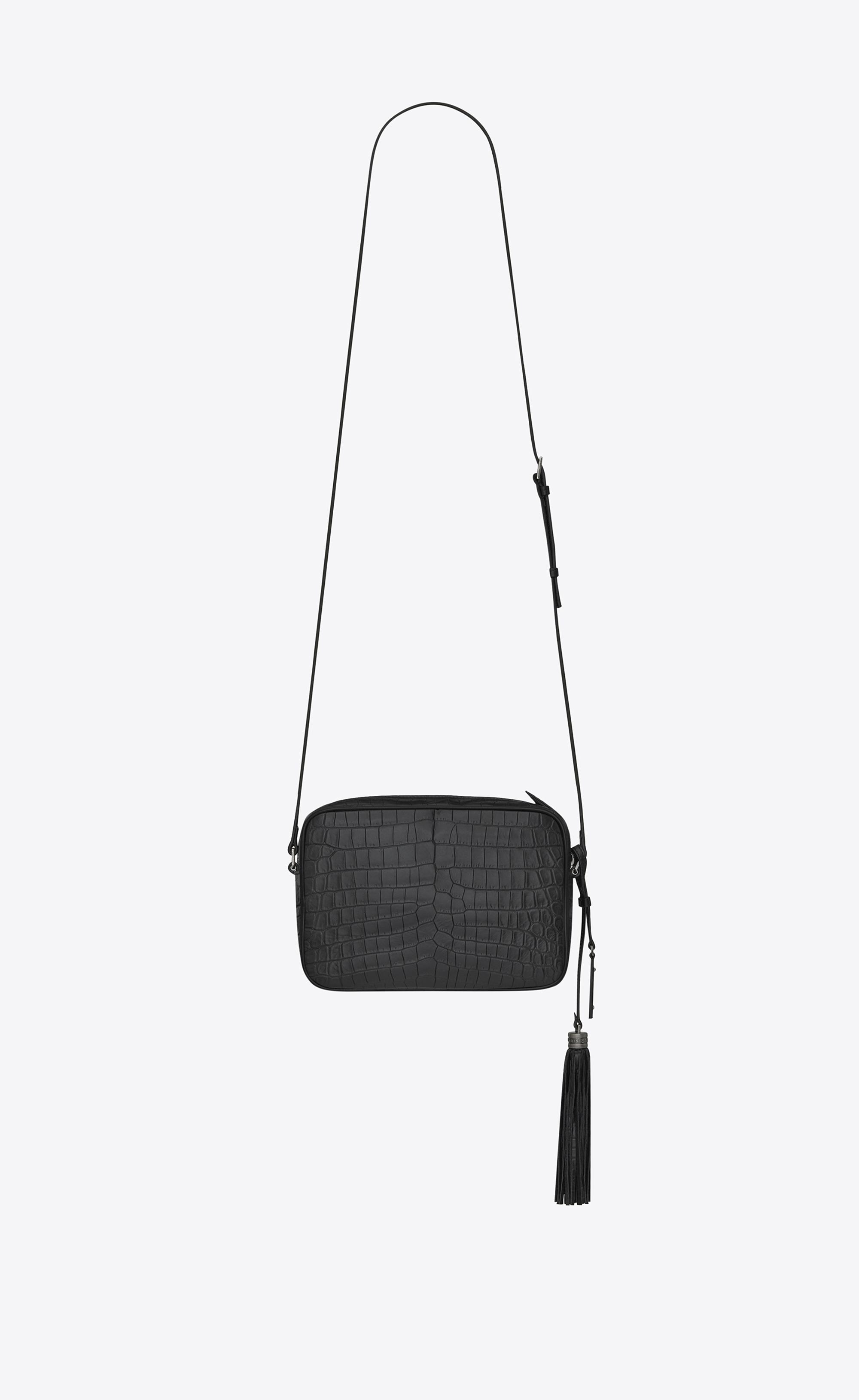 Saint Laurent Croc Embossed Lou Camera Bag IUCN Water
