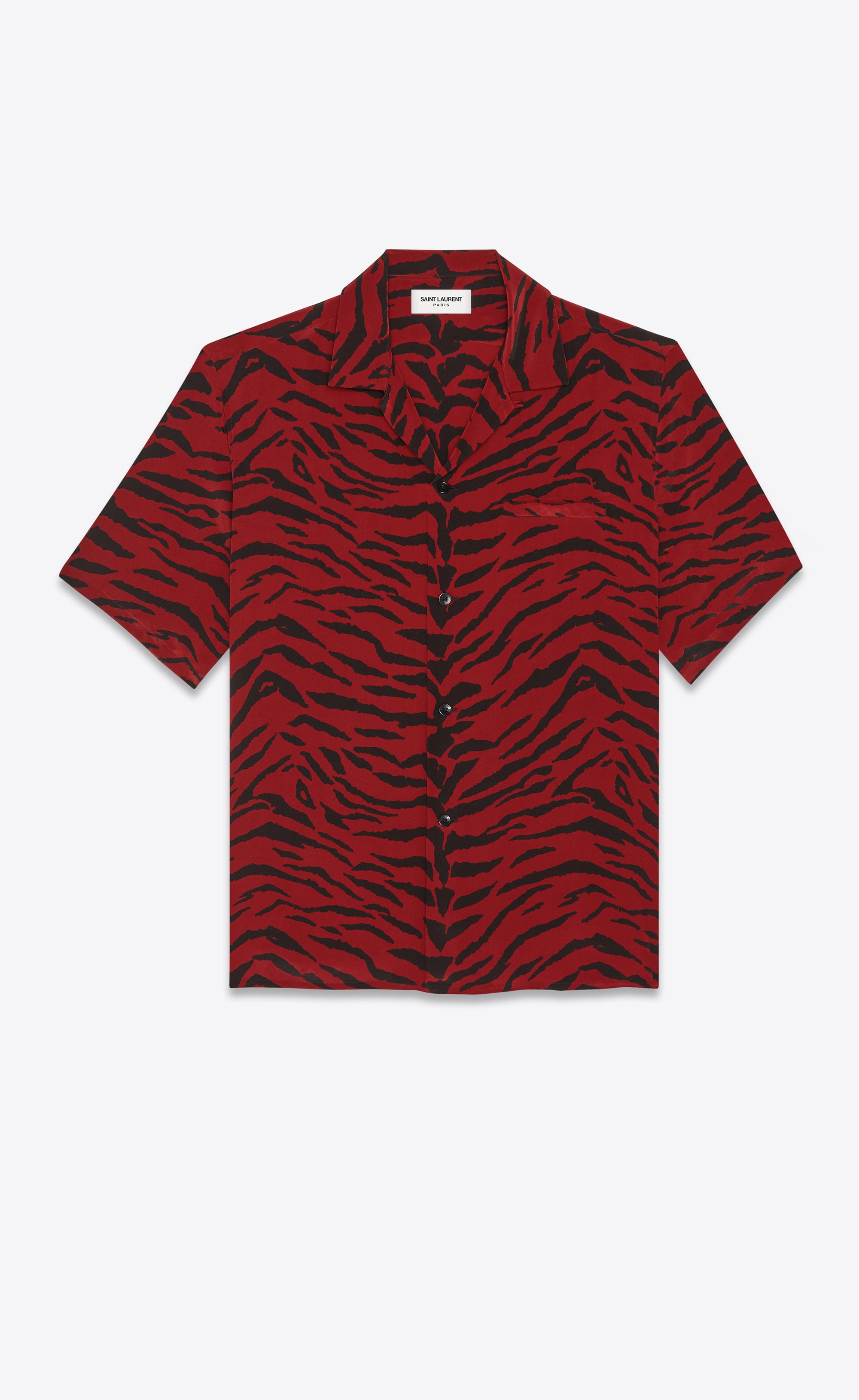 red zebra print shirt