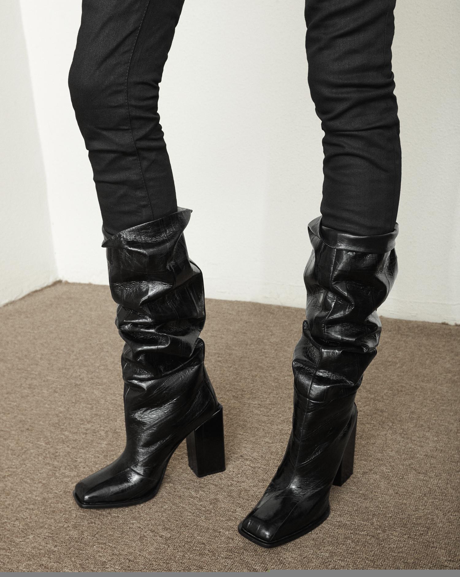 saint laurent knee high boots