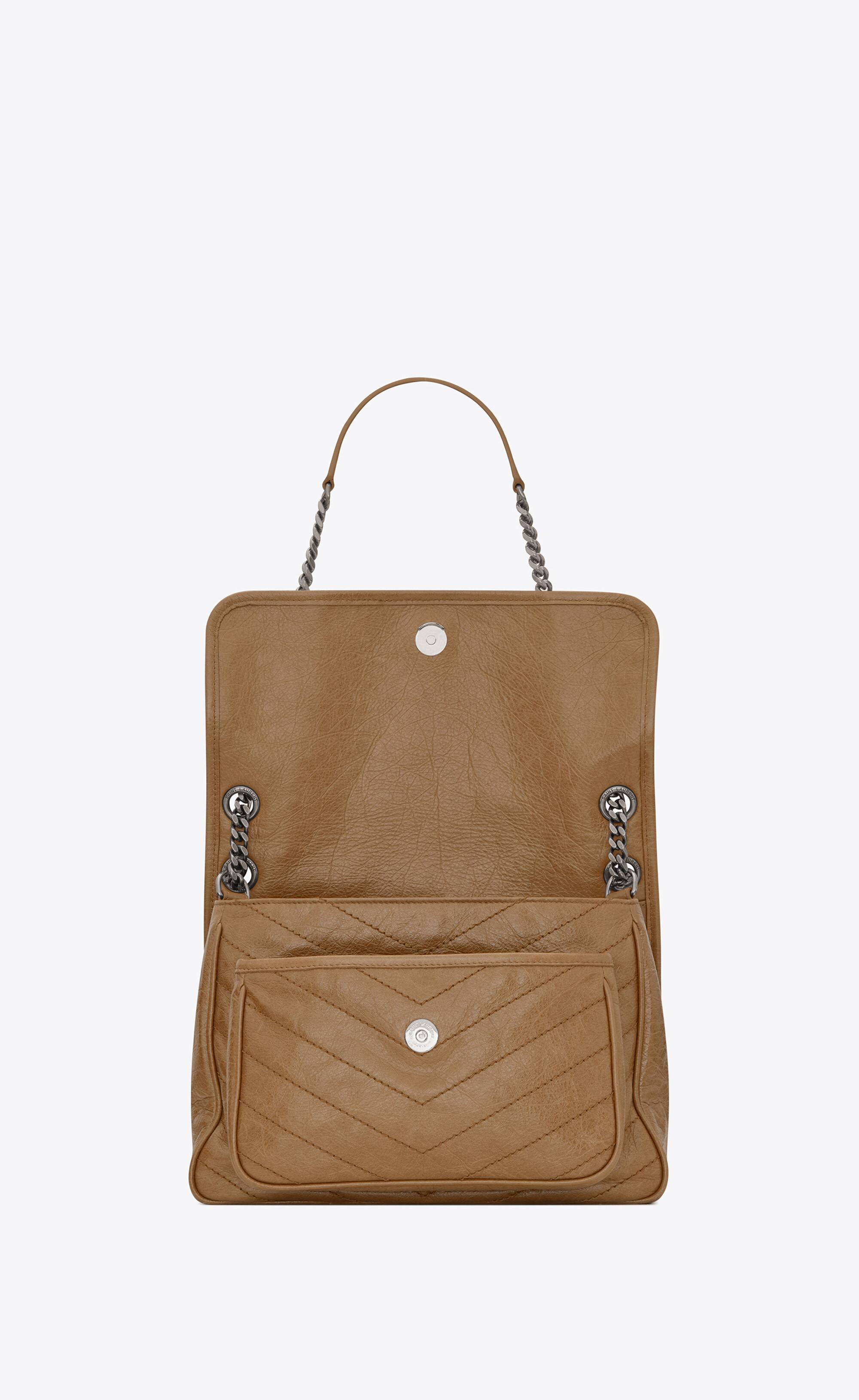 niki medium bolsa in crinkled vintage leather