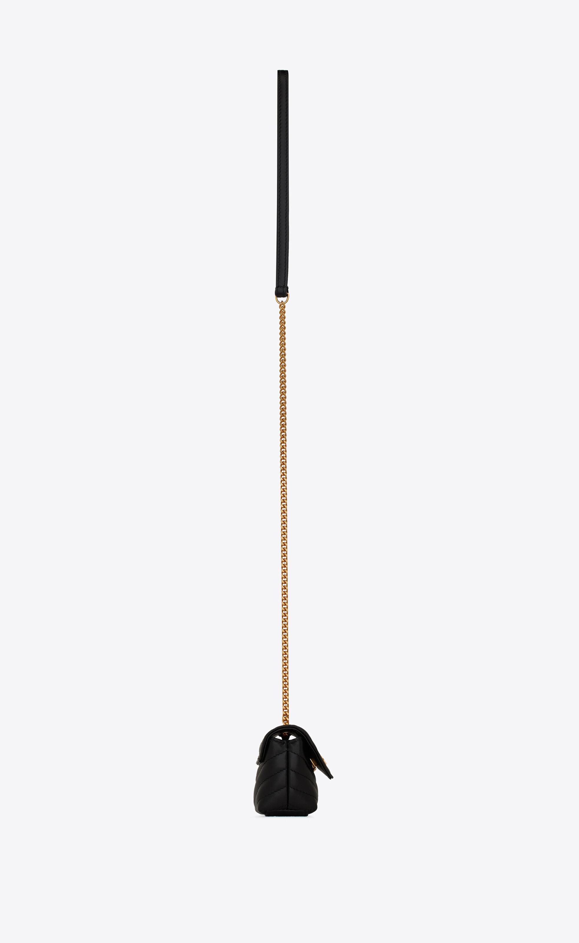 Saint Laurent Loulou Airpods Holder Micro Bag In Matelassé