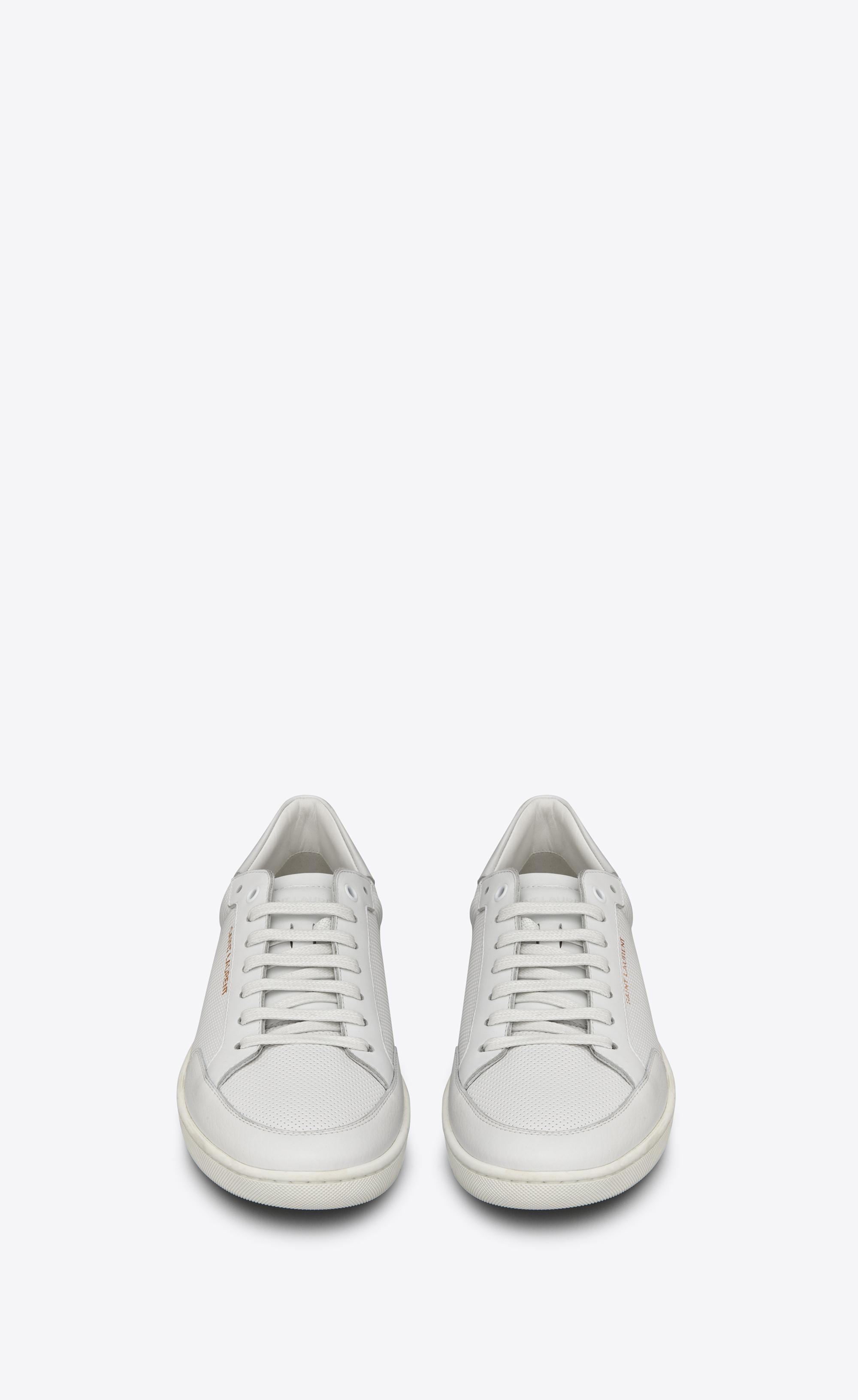Saint Laurent Court Classic Sl/10 Sneakers In Perforated And Smooth ...