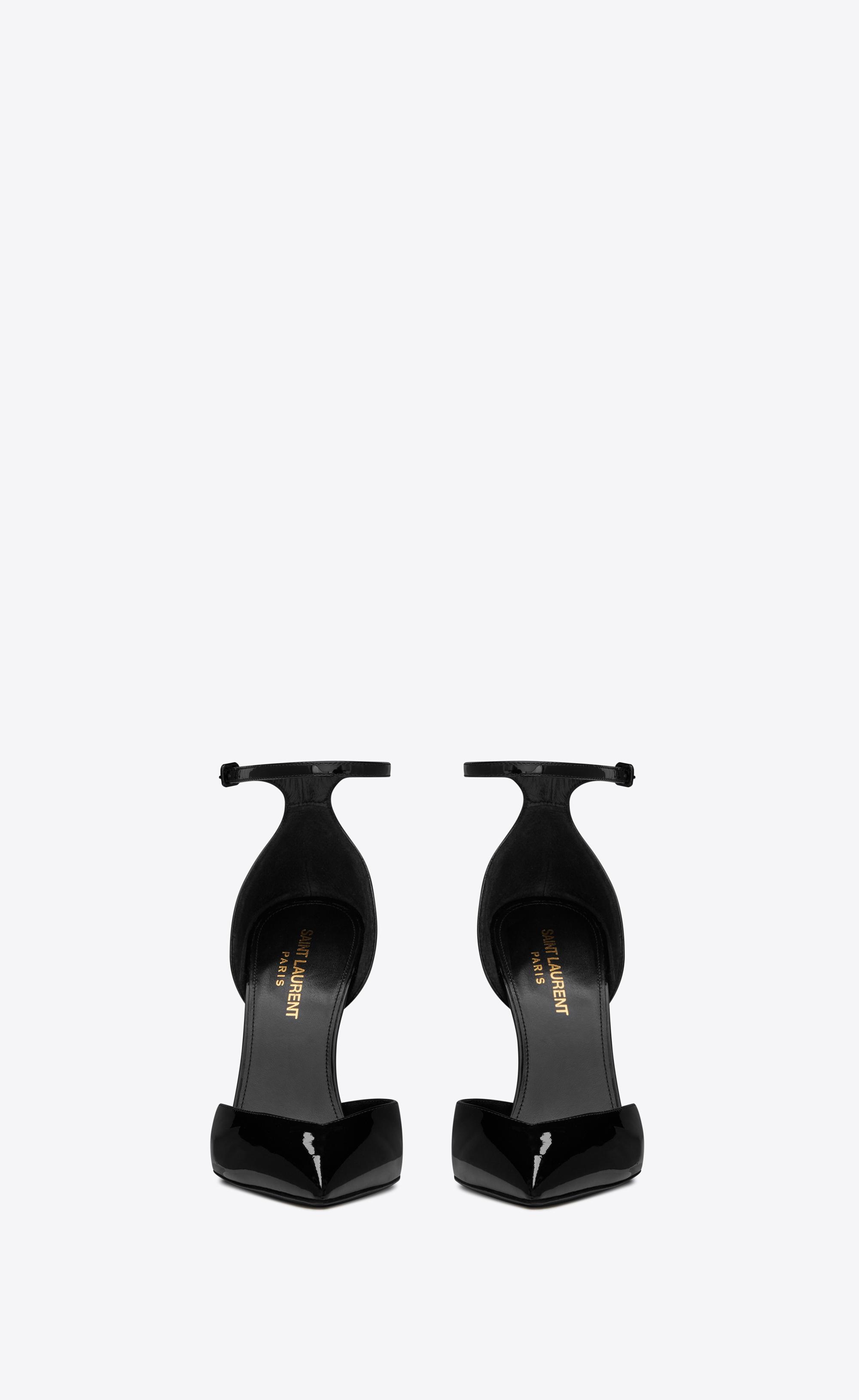 Saint Laurent Opyum D'orsay Pumps In Patent Leather With Black Heel - Lyst