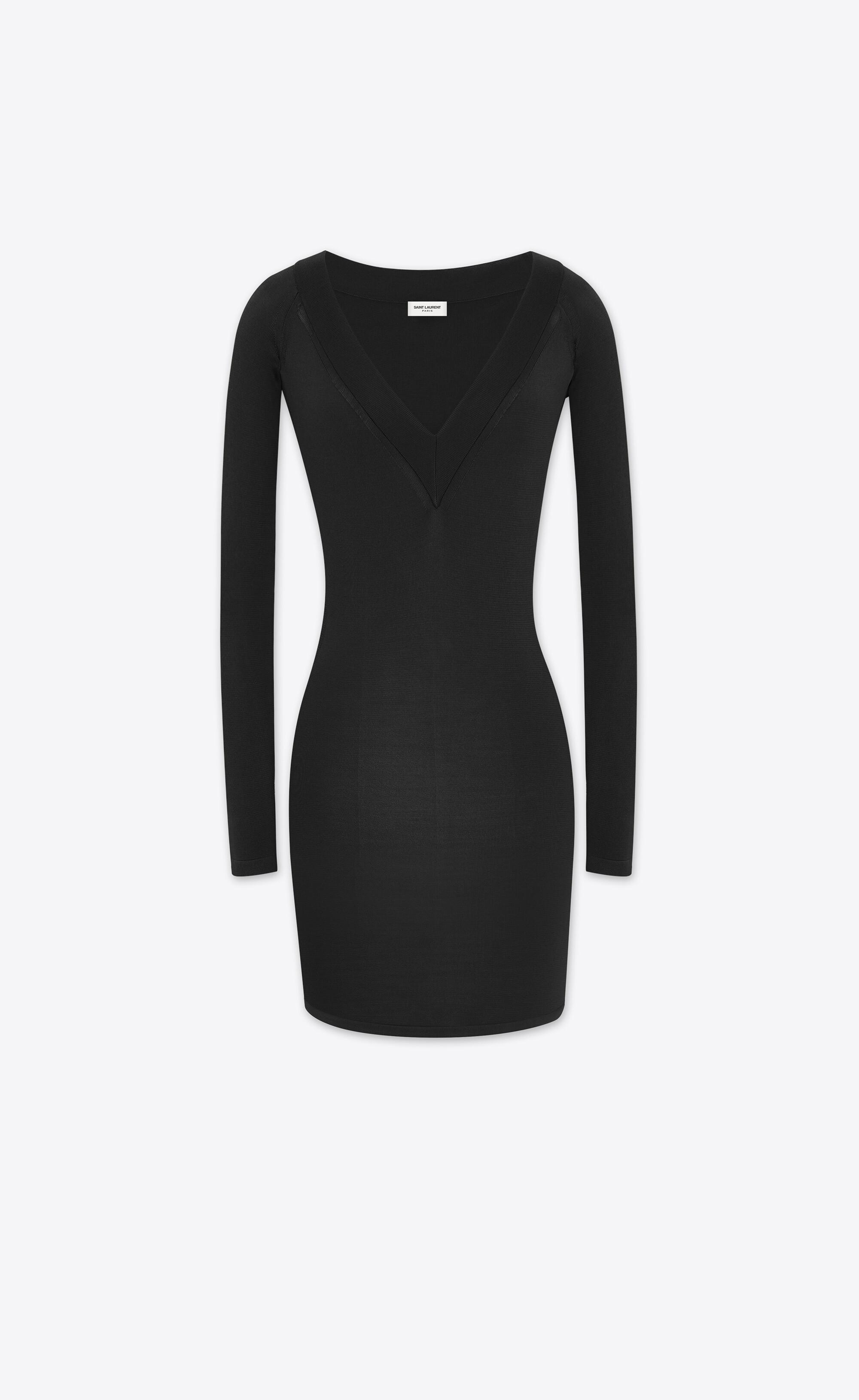 Saint Laurent Dress In Knit in Black | Lyst