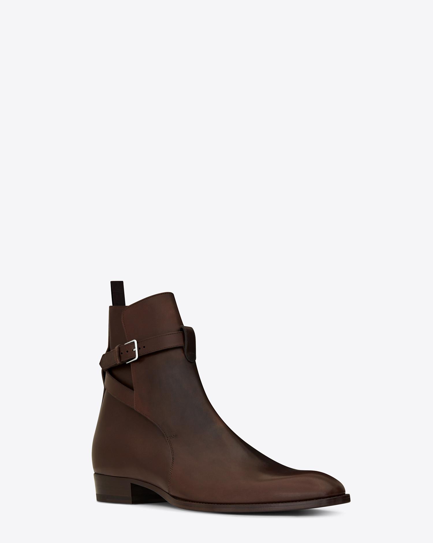 Saint Laurent Wyatt 30 Jodhpur Boot In Brown Leather for Men | Lyst