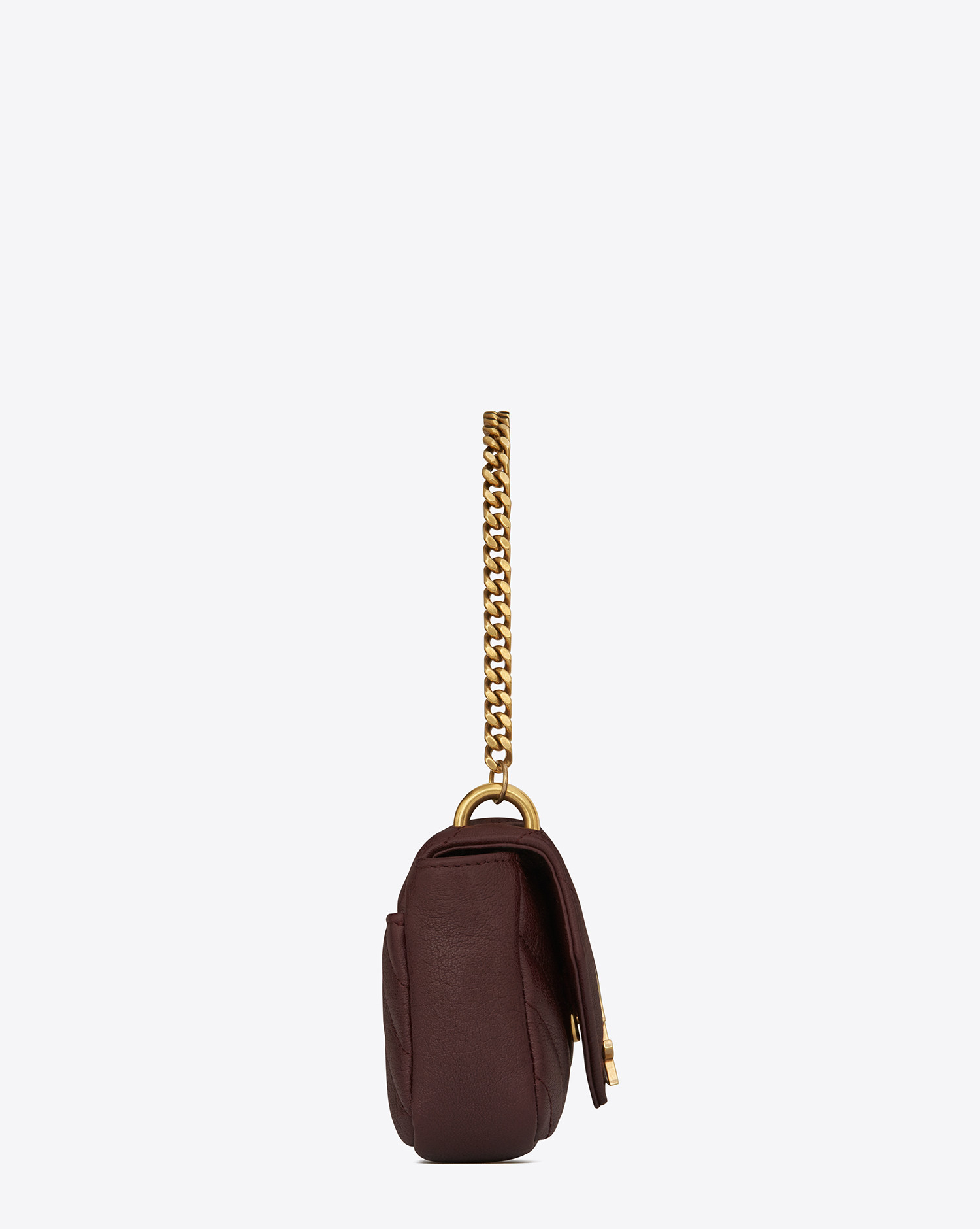 Saint Laurent Mini College Bag In Bordeaux Matelassé Leather Lyst