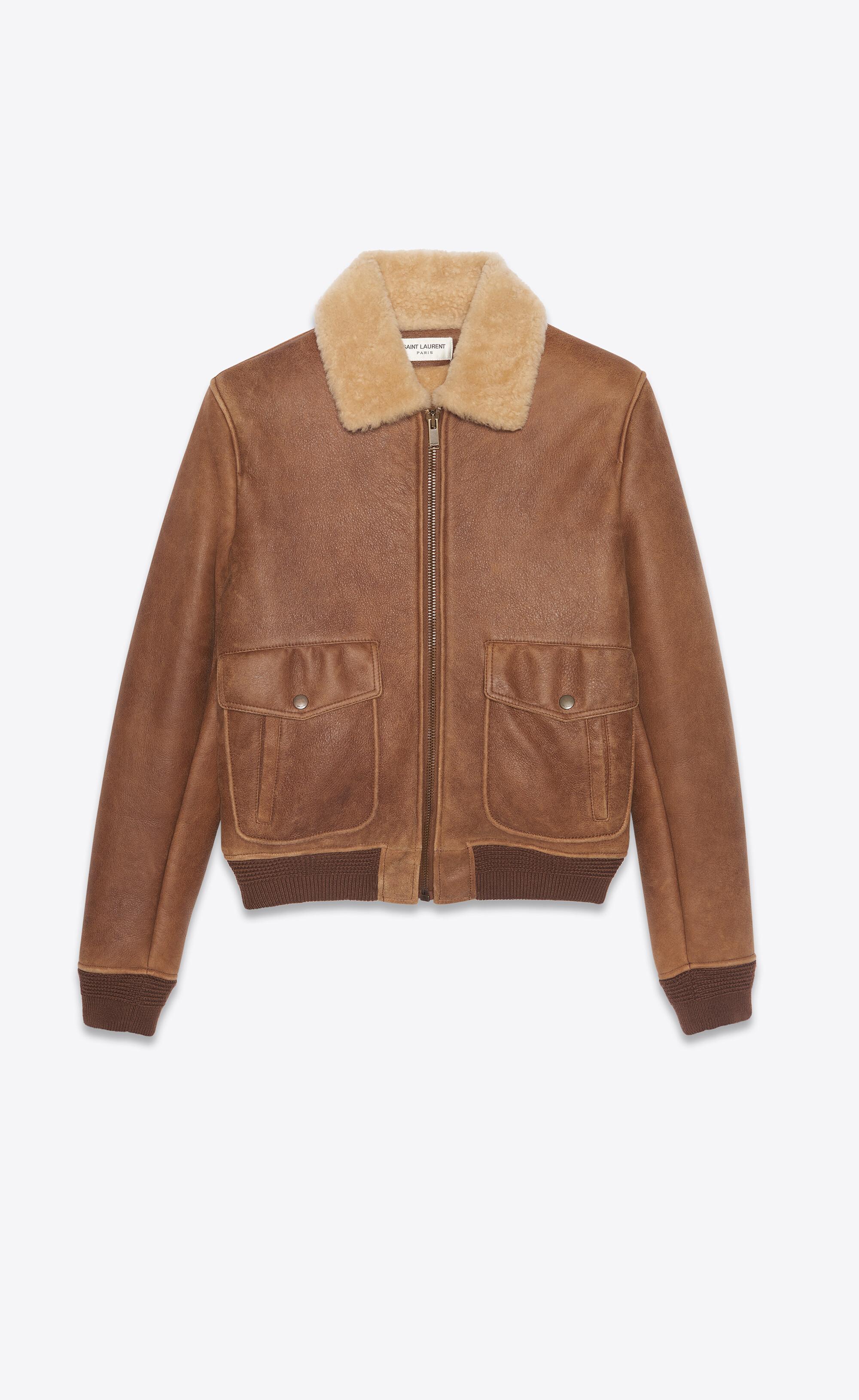 saint laurent shearling bomber jacket