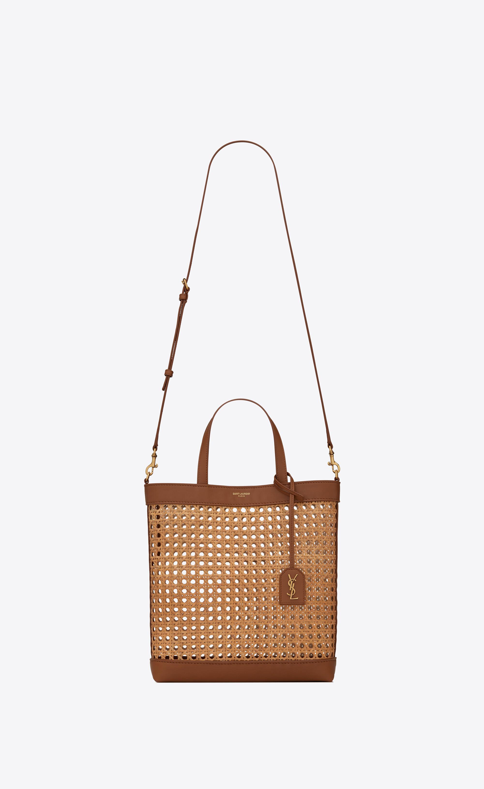 Saint Laurent Toy Woven Shopping Tote Bag in Brown