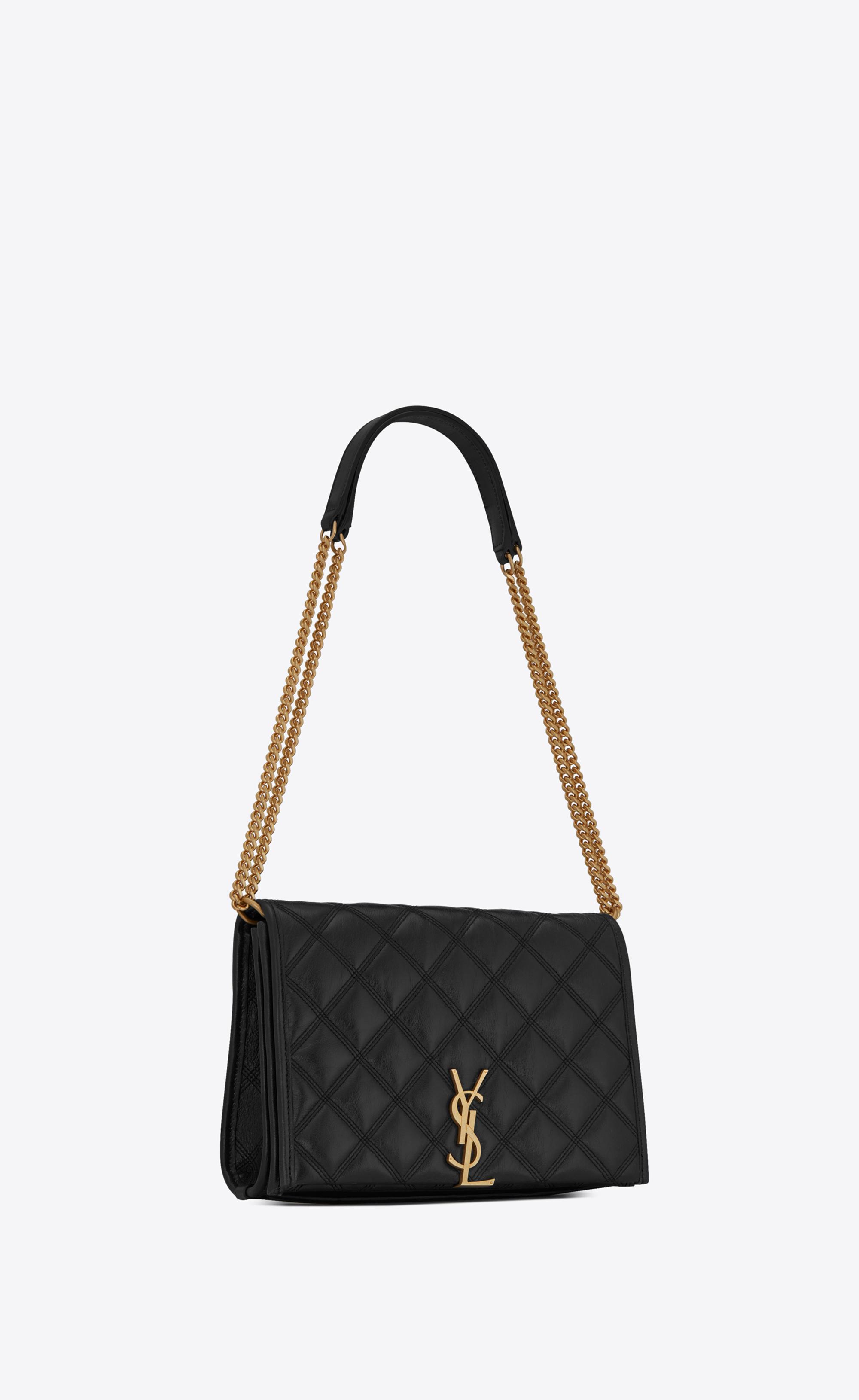 Saint Laurent Leather Becky Mini Chain Bag In Carré-quilted Lambskin in ...