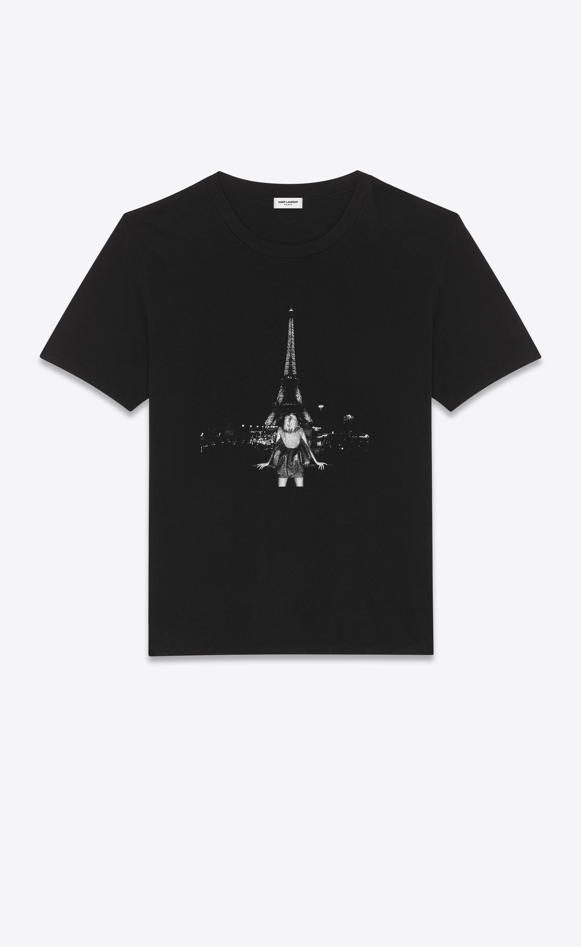 Saint Laurent Eiffel Tower T-shirt in Black for Men | Lyst