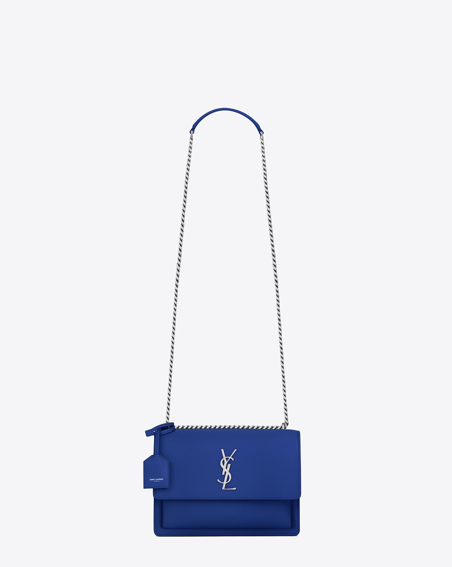 Saint Laurent Medium Sunset Bag In Royal Blue Leather | Lyst