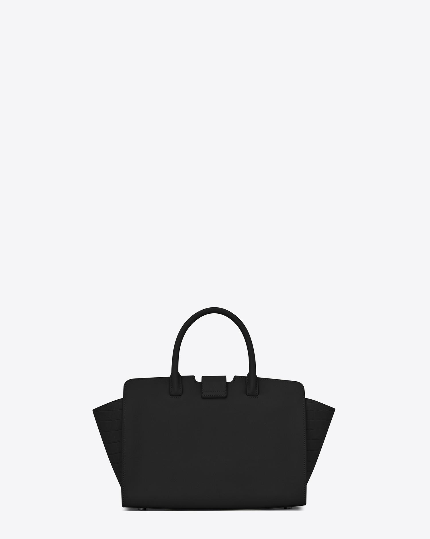 Saint Laurent Baby Raffia Monogram Downtown Cabas - Black Handle Bags,  Handbags - SNT285353