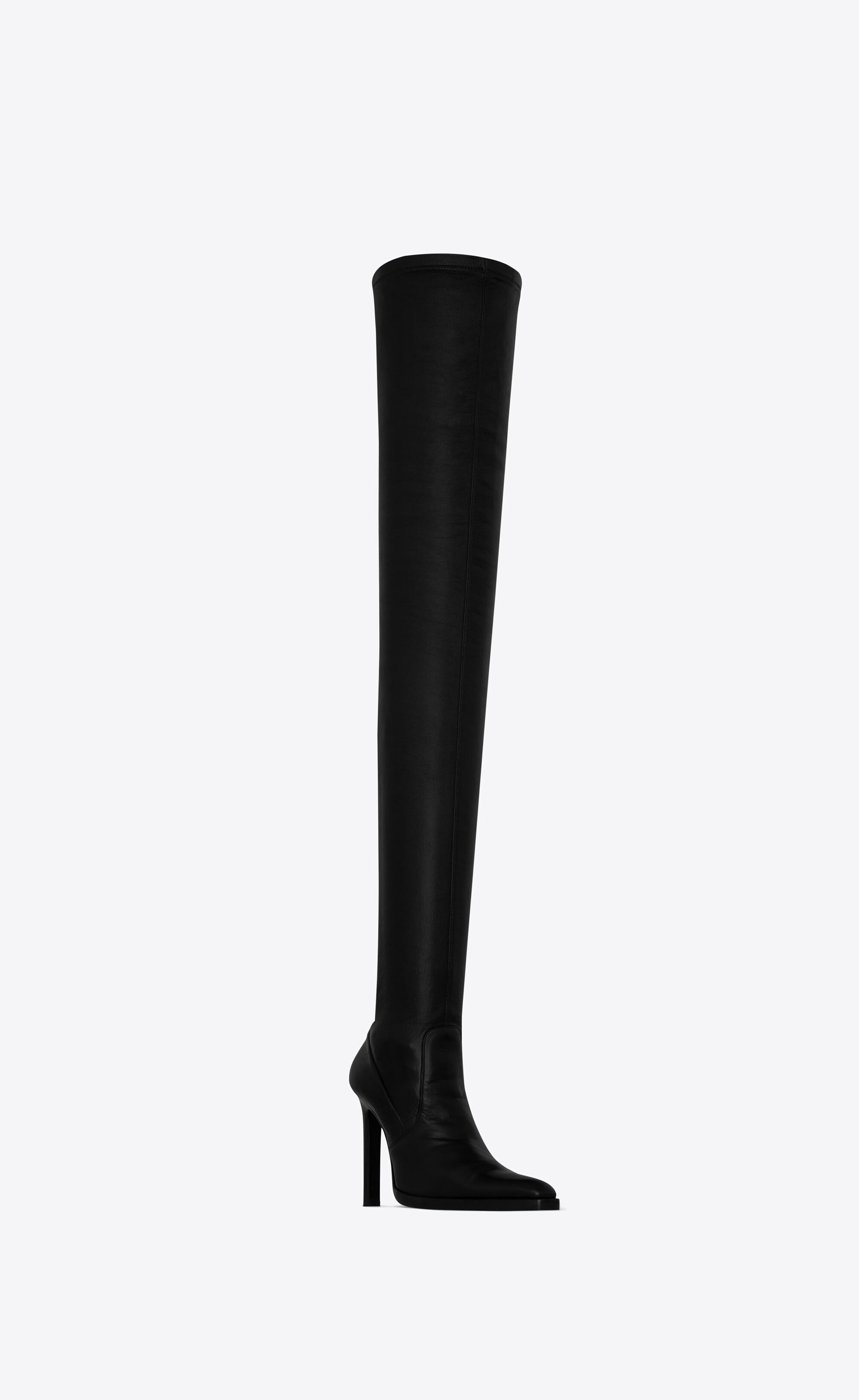 Saint Laurent Nina Over-the-knee Boots In Smooth Stretch Leather in Black |  Lyst