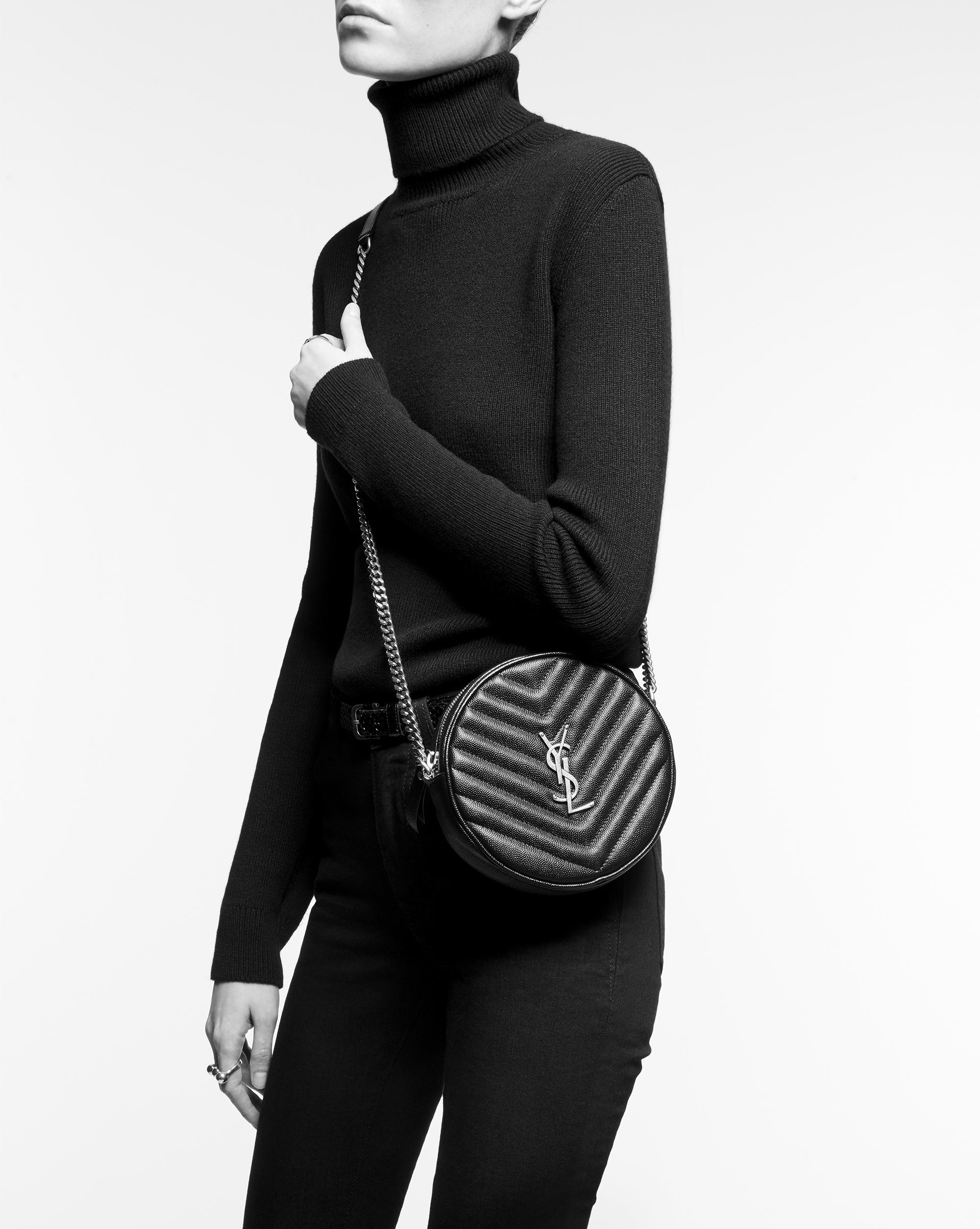 Saint laurent jade round matelassé leather bag sale