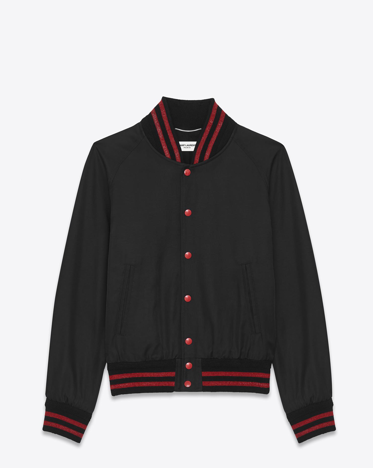 saint laurent teddy jacket red