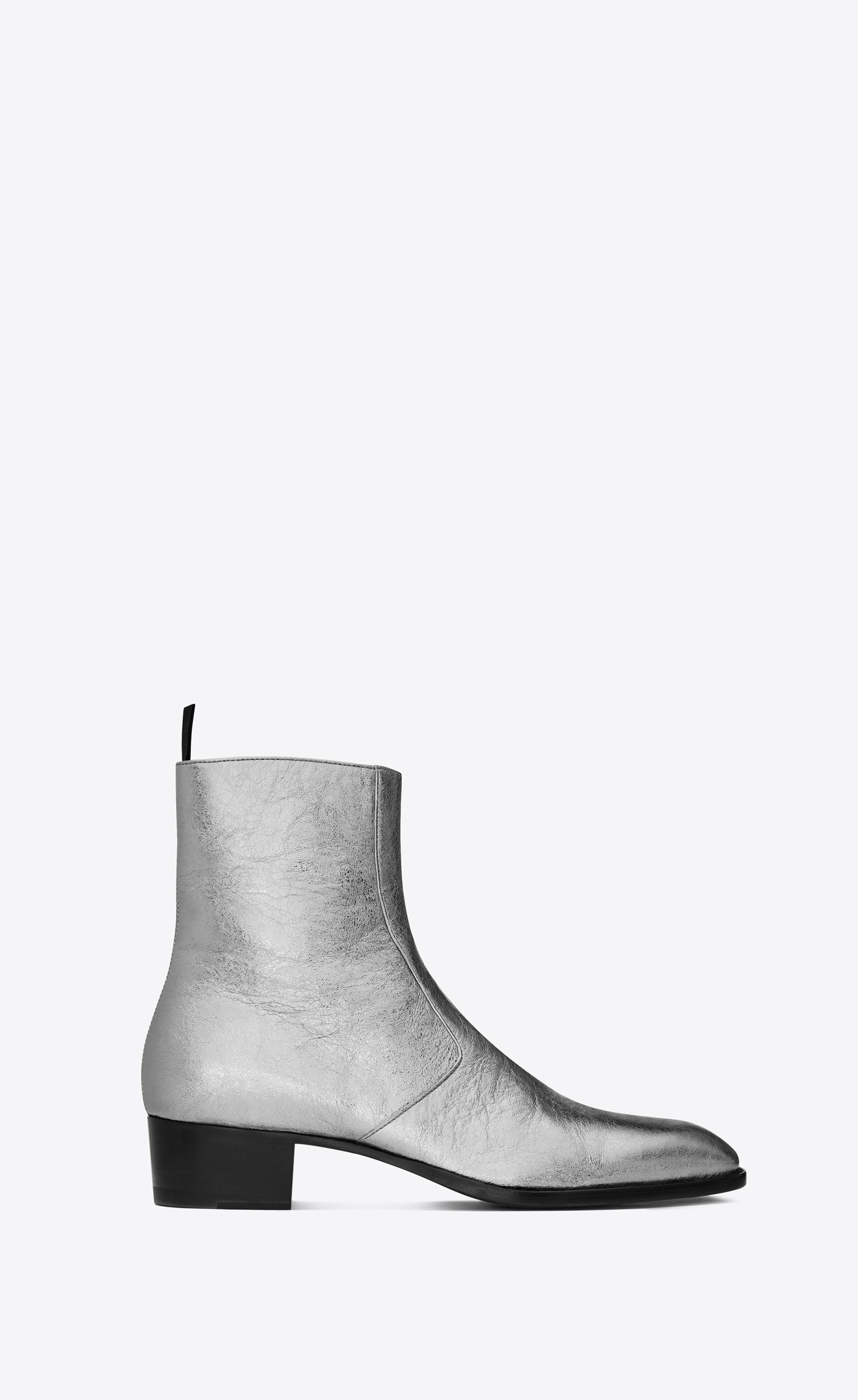 saint laurent silver boots