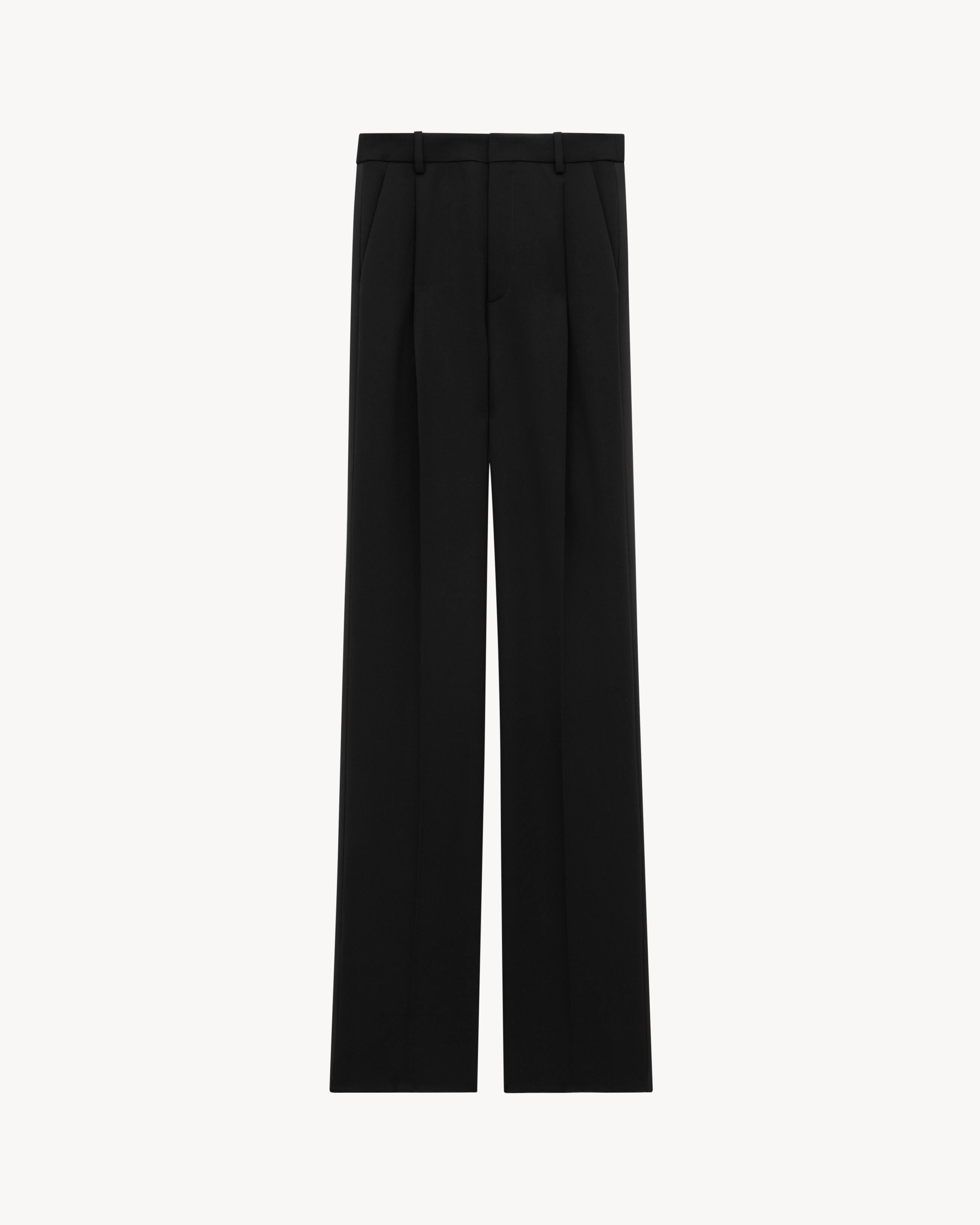 Saint Laurent レディース グレインドプードル タキシードパンツ 