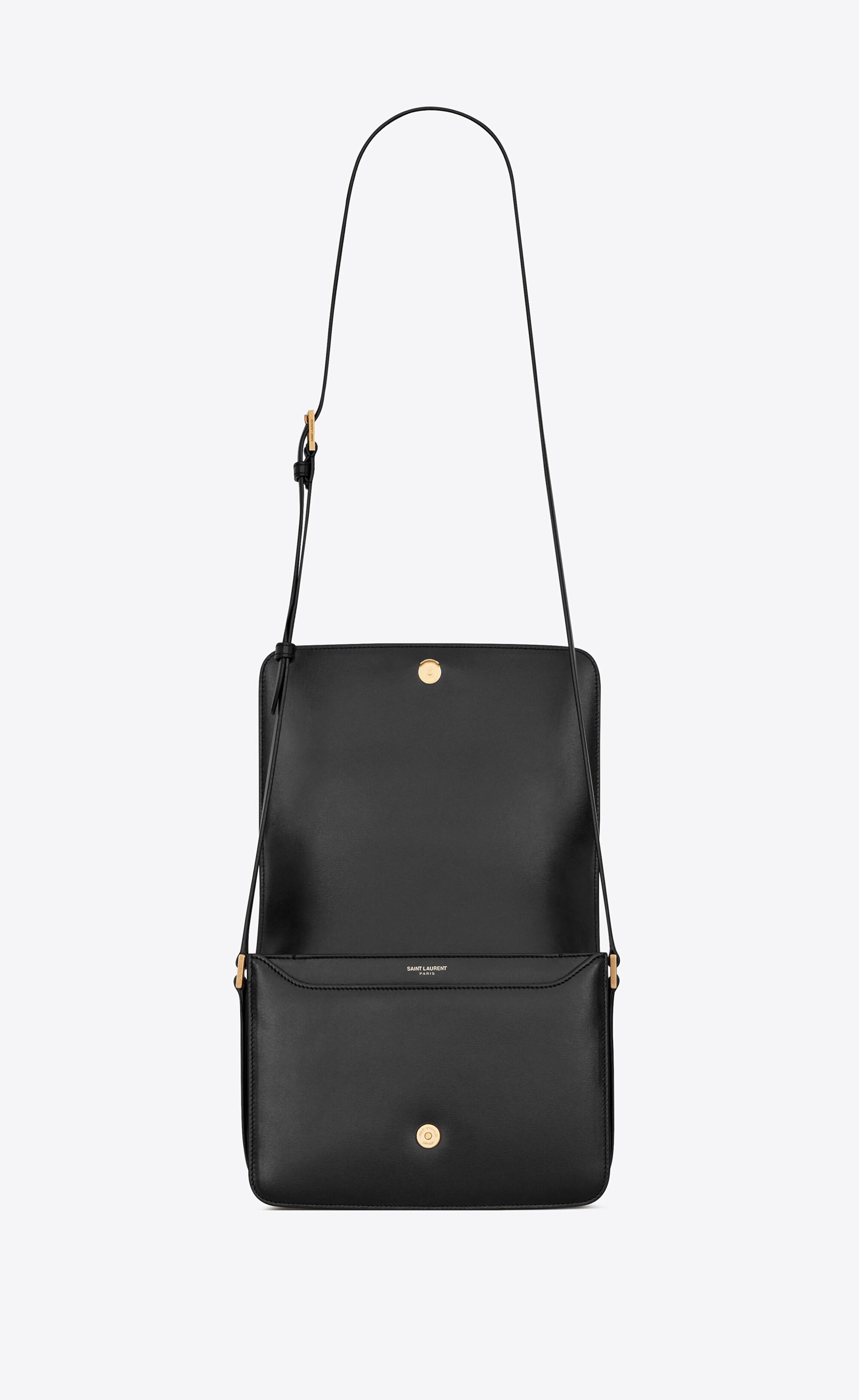 Saint Laurent Le 61 Framed Medium Saddle Bag In Smooth Leather in Black ...