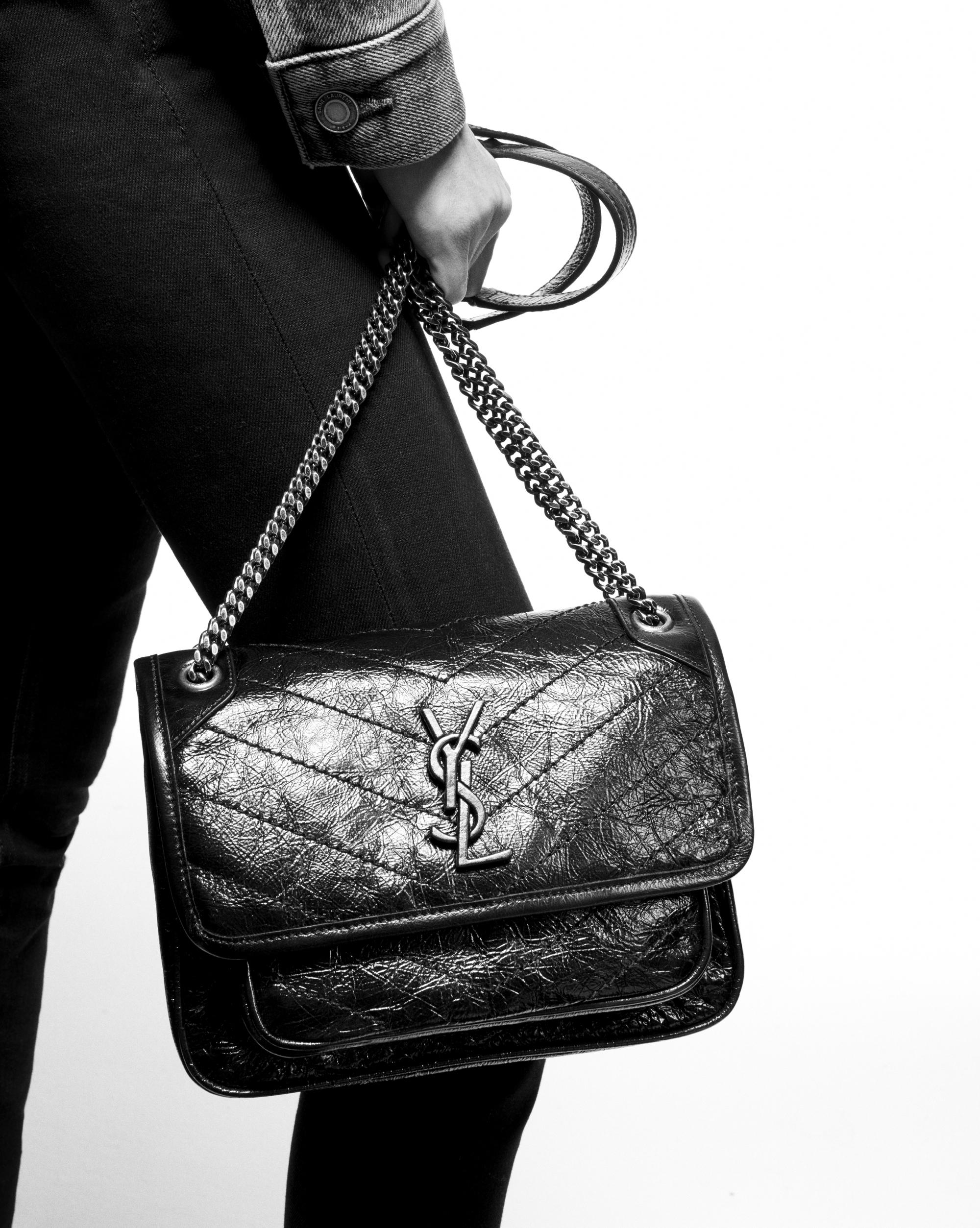 New ysl niki authentic Grey & Black size 28, comes with dusbag, booklet and  box