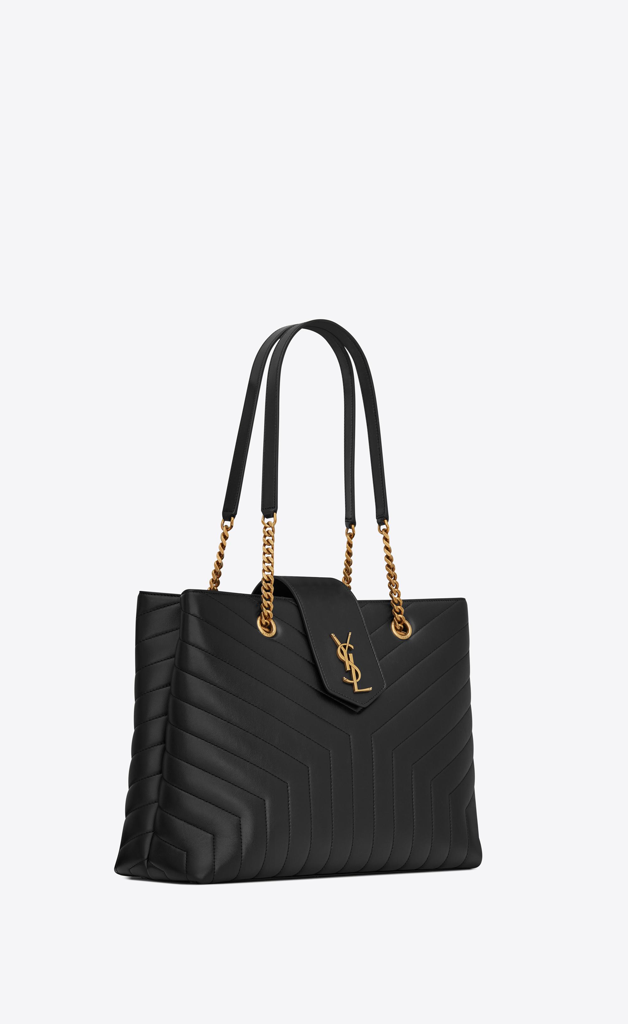 Saint Laurent Loulou Large Shopping Bag In Matelassé "y" Leather in Black |  Lyst