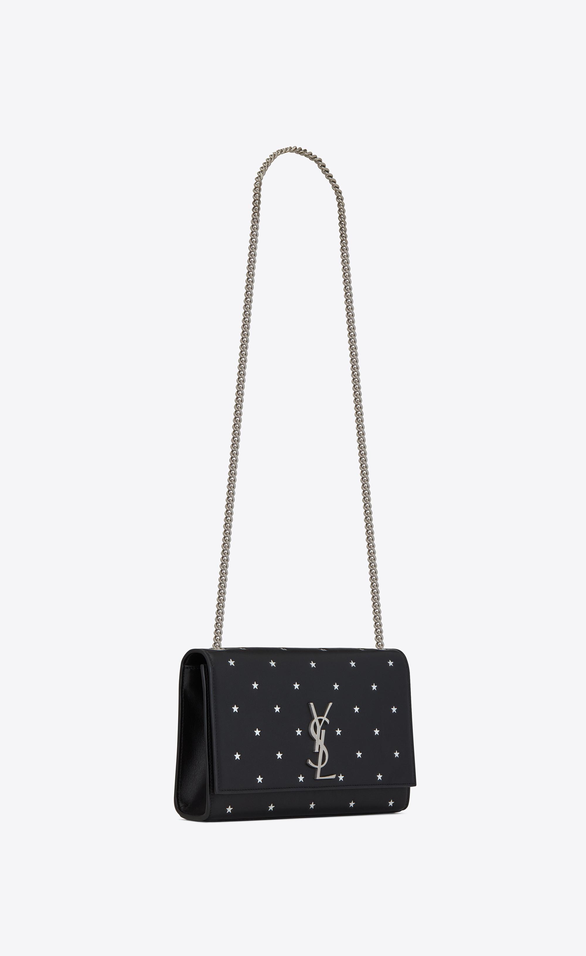 Saint Laurent Kate Medium In Smooth Leather With Little Stars Embossed in  Black | Lyst