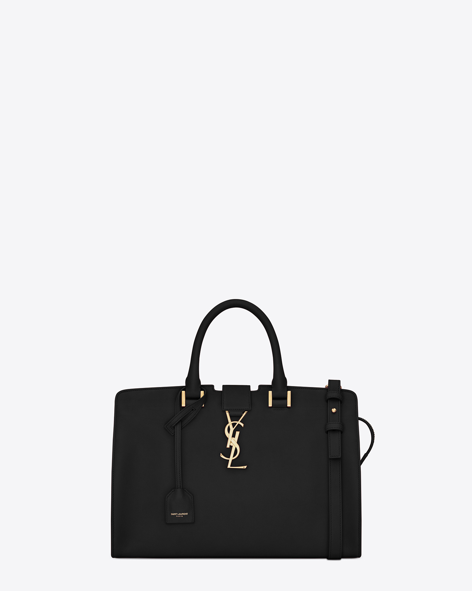 Lyst - Saint Laurent Small Cabas Ysl Bag In Black Leather in Black