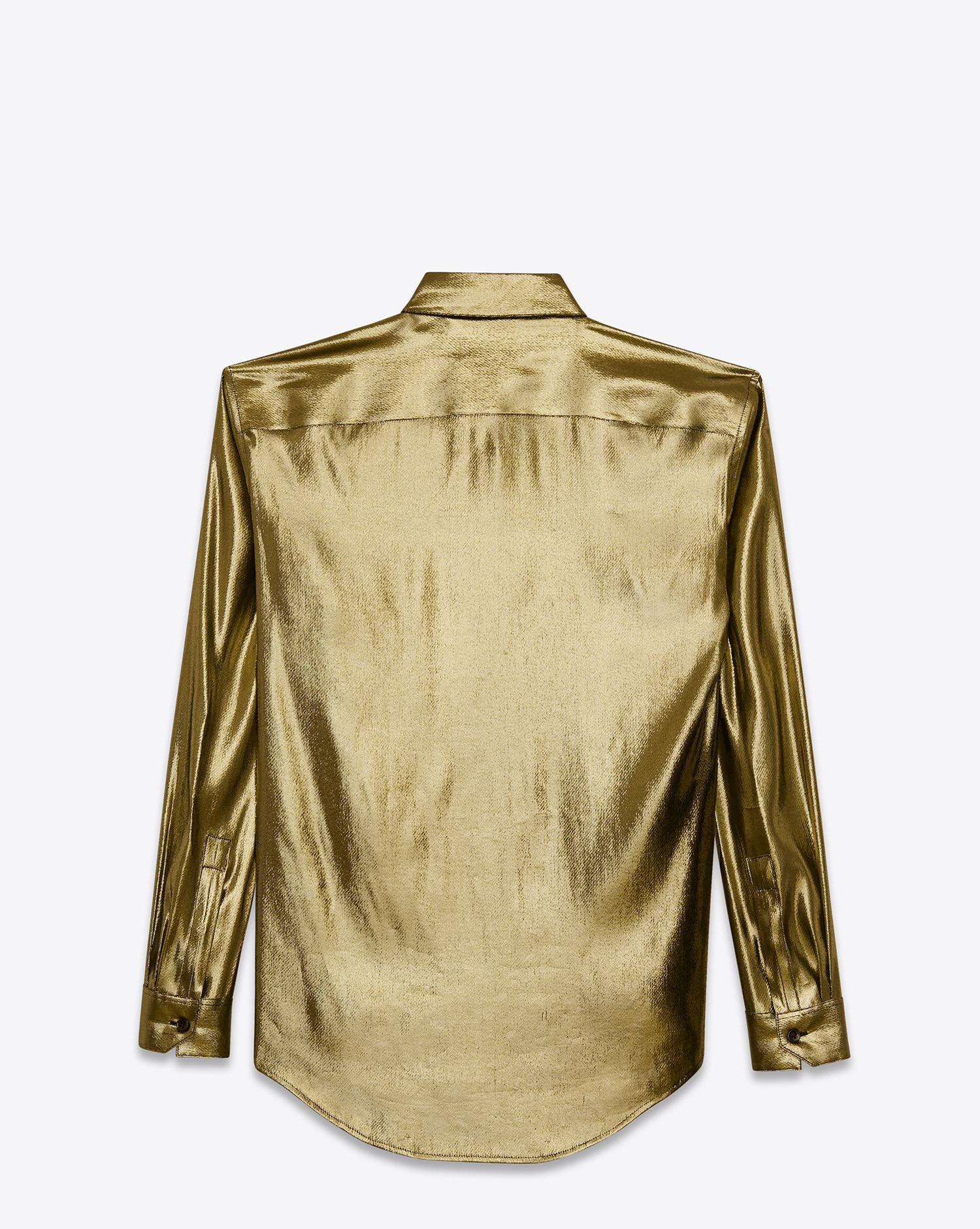 saint laurent gold shirt