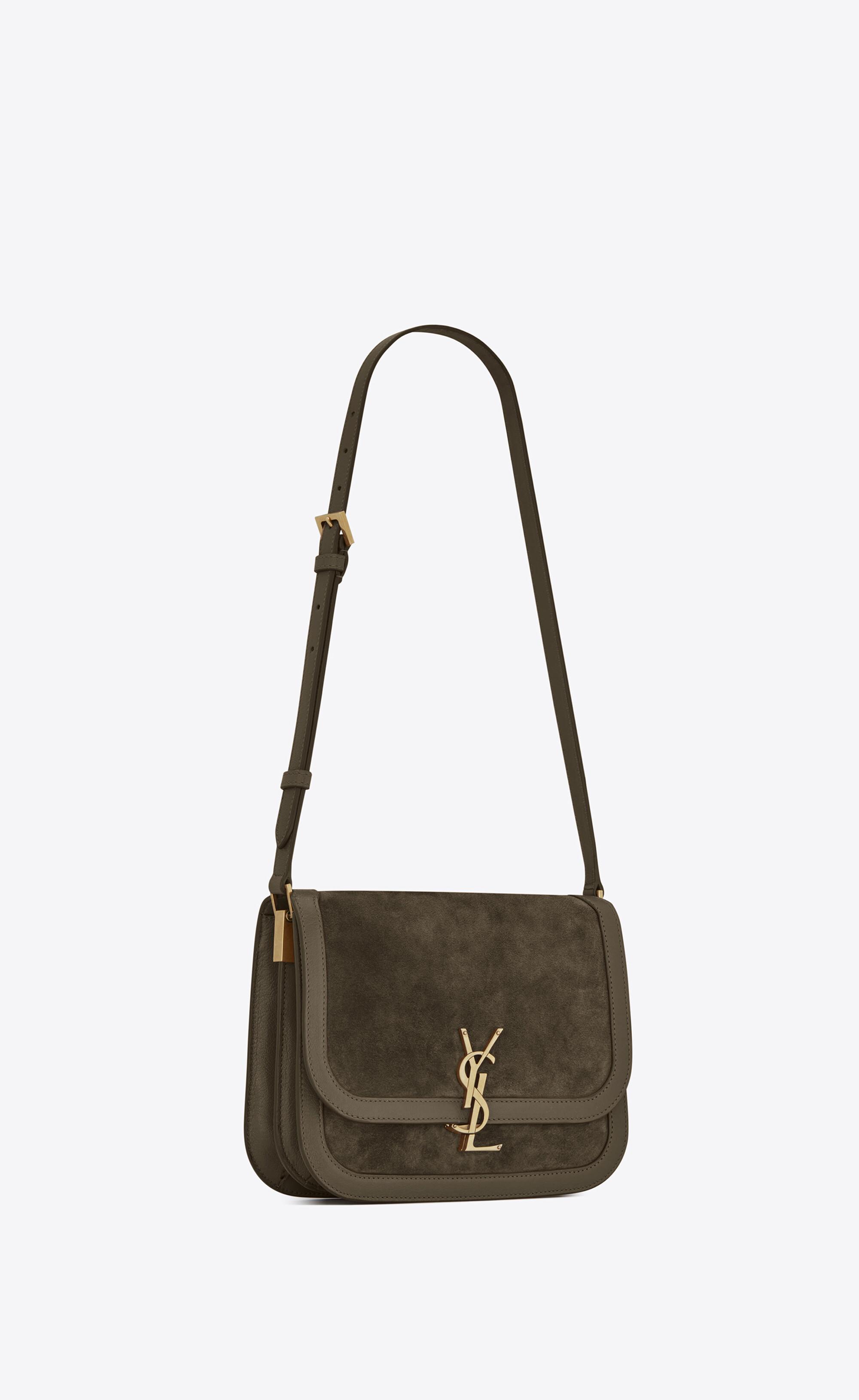 Solferino medium soft satchel in suede and smooth online leather