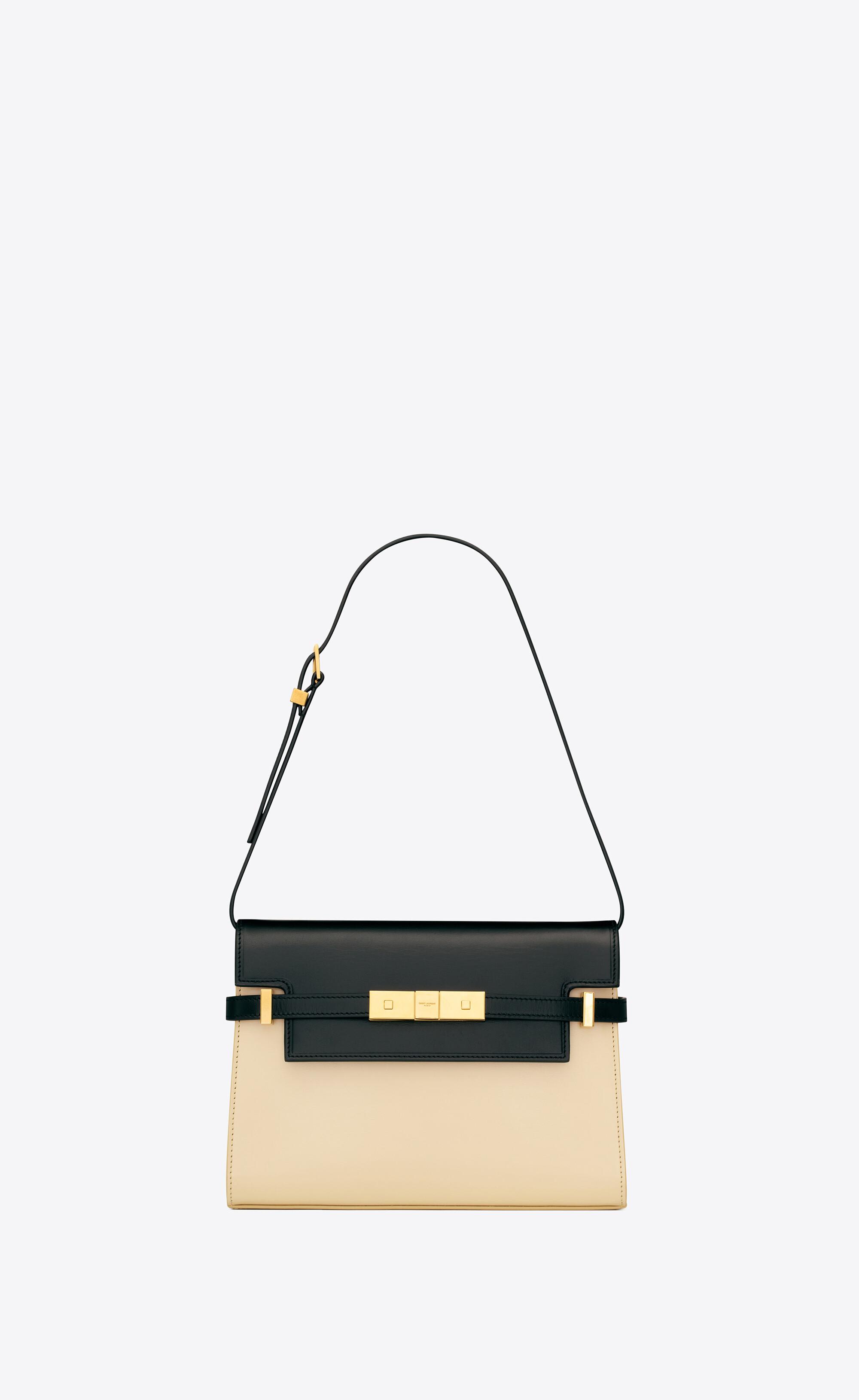 Manhattan small shoulder bag in box Saint Laurent leather, Saint Laurent