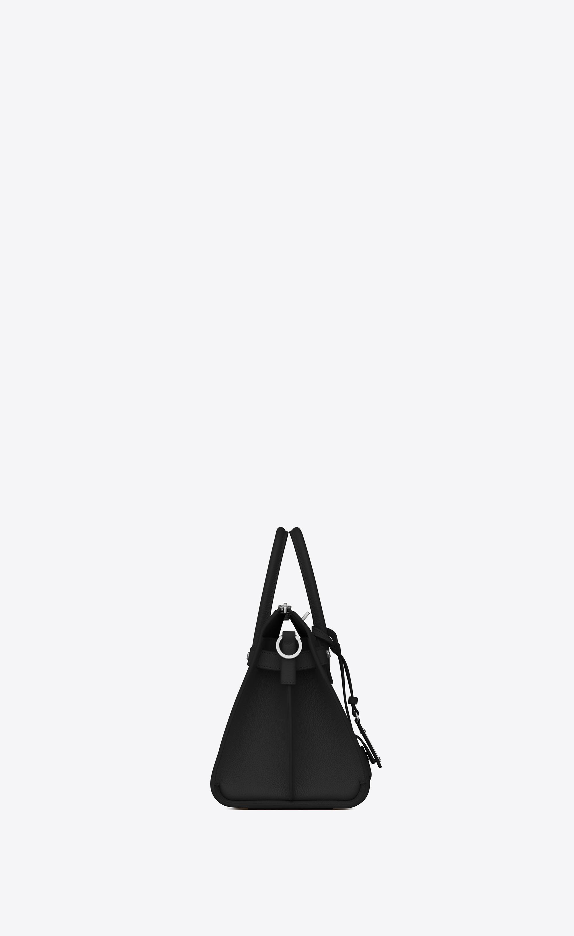 Saint Laurent Baby Sac De Jour Souple Duffle Bag In Black Grained Leather