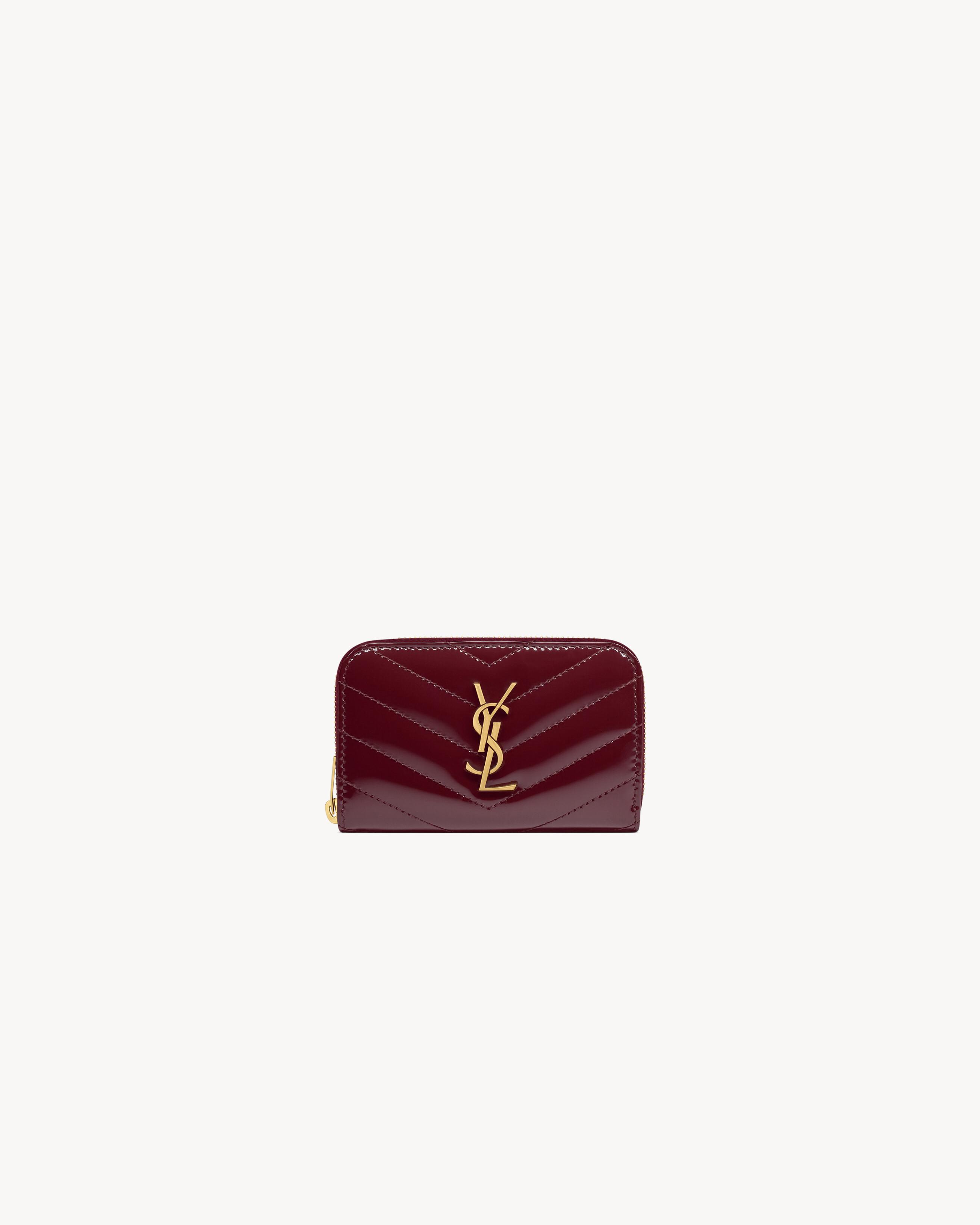 サンローラン カサンドラ マテラッセ カードケース（ラムスキン） saint-laurent-Dark-Red-Wine-