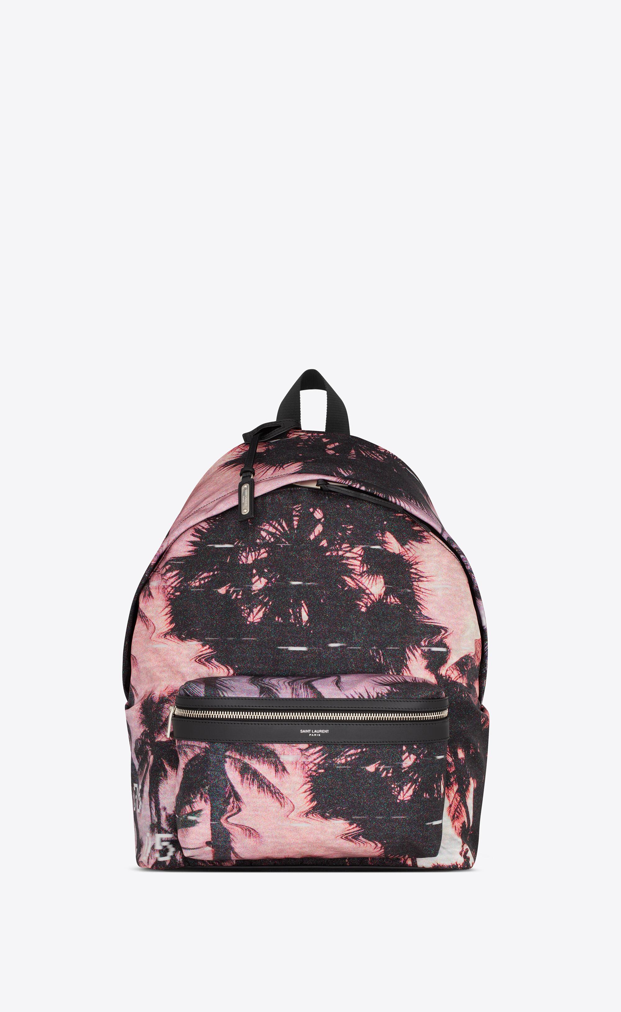 Saint Laurent City Backpack In Econyl®, Smooth Leather And Nylon 