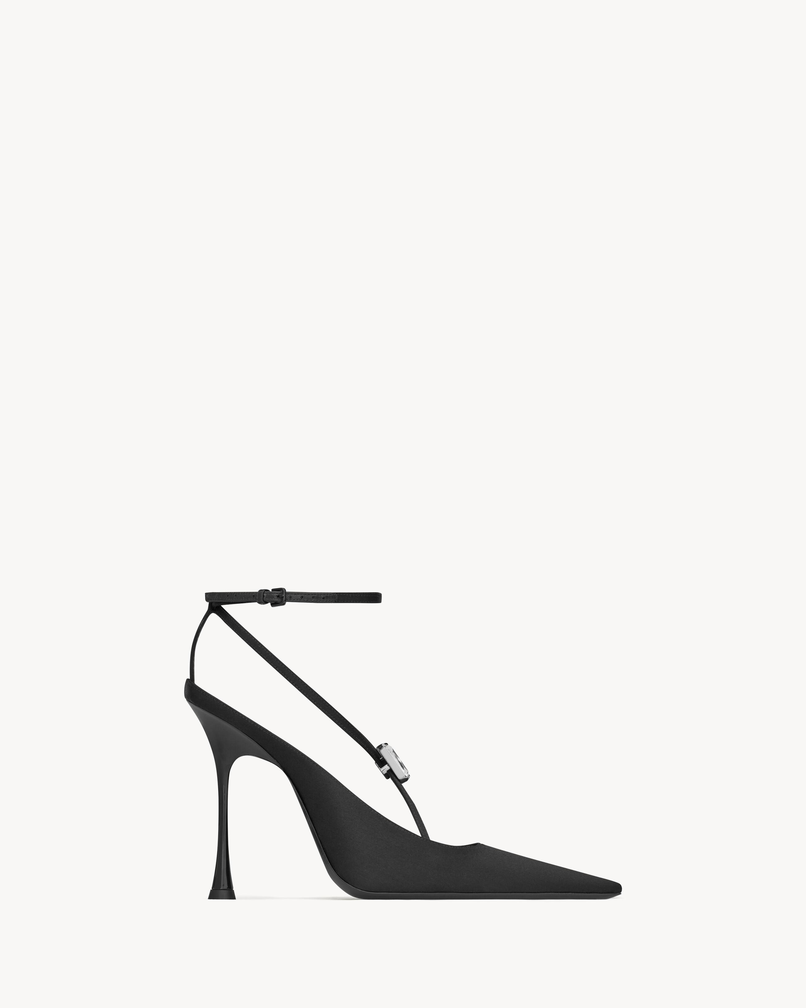 Saint Laurent レディース ホワイト ハーロウ パンプス（サテン 