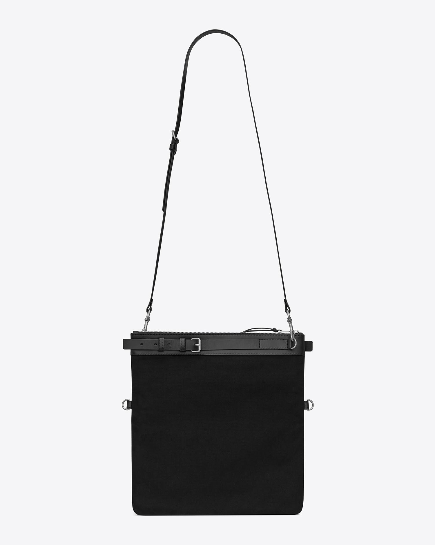 Saint Laurent Men's Leather Baguette - Black - Messenger