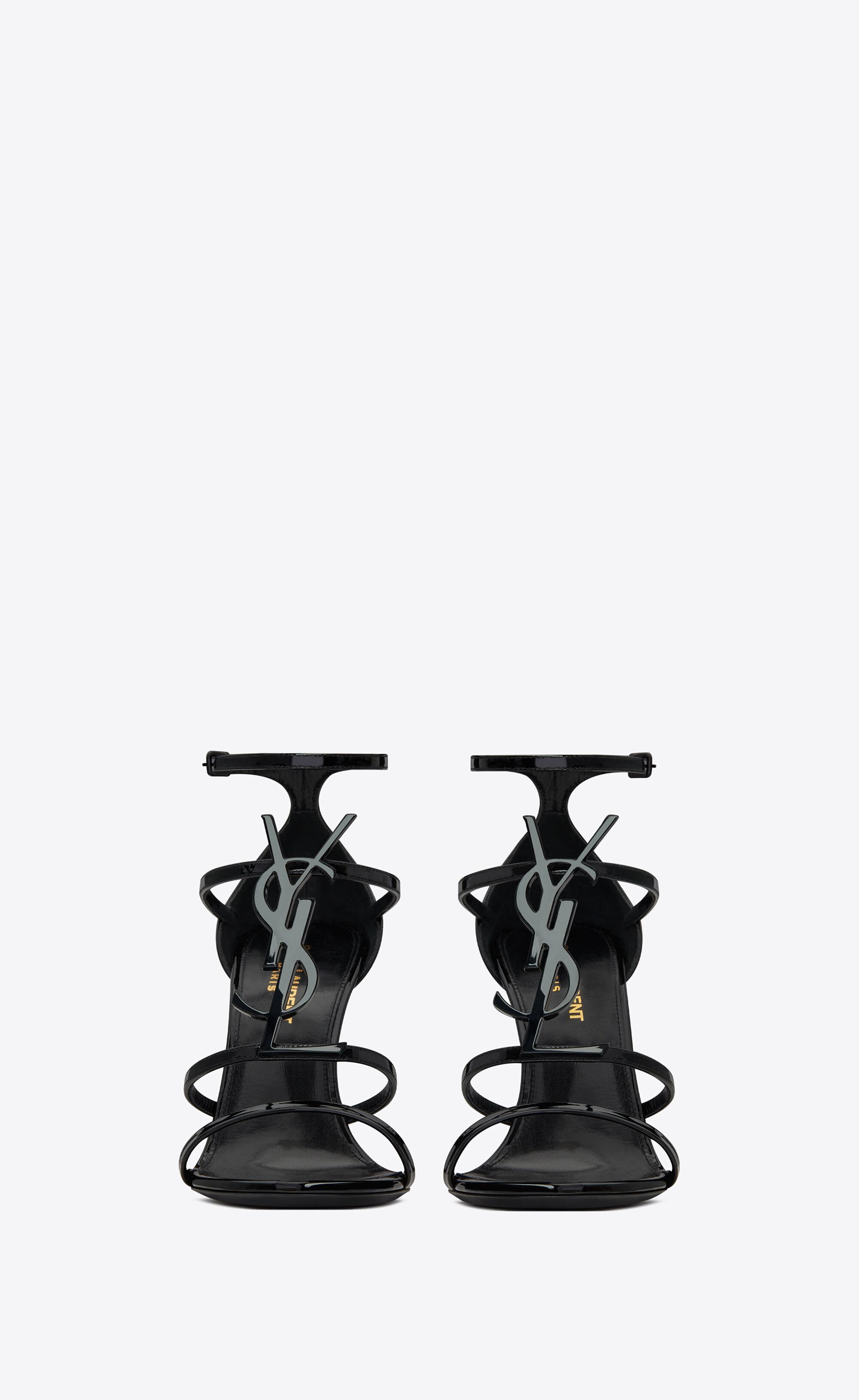 cassandra ysl monogram patent sandals