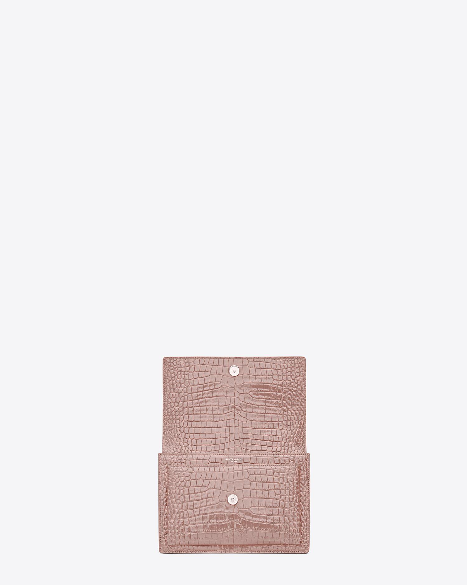 Saint Laurent Powder Pink Croc Sunset Bag — BLOGGER ARMOIRE