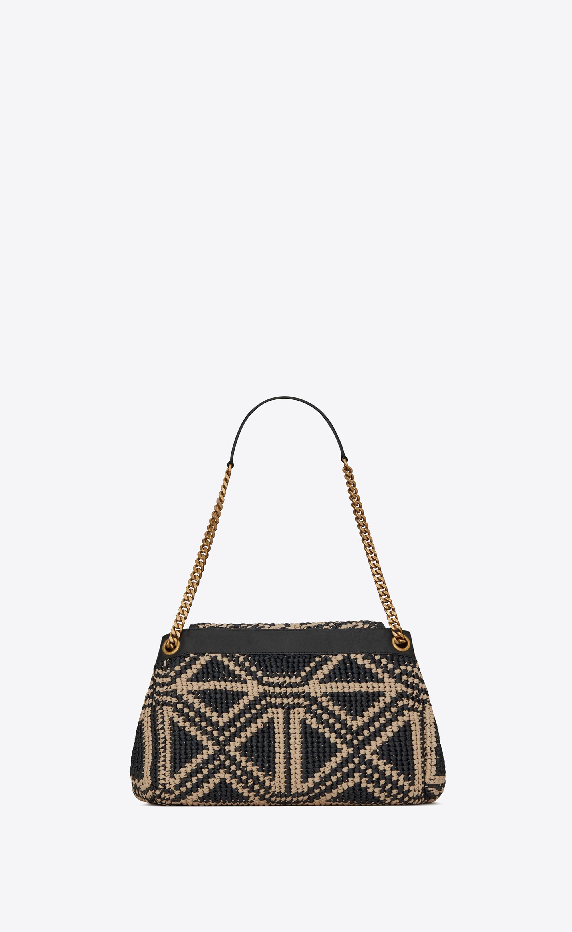 Saint Laurent Nolita Medium Bag In Folk Raffia And Vintage Leather in Black  | Lyst