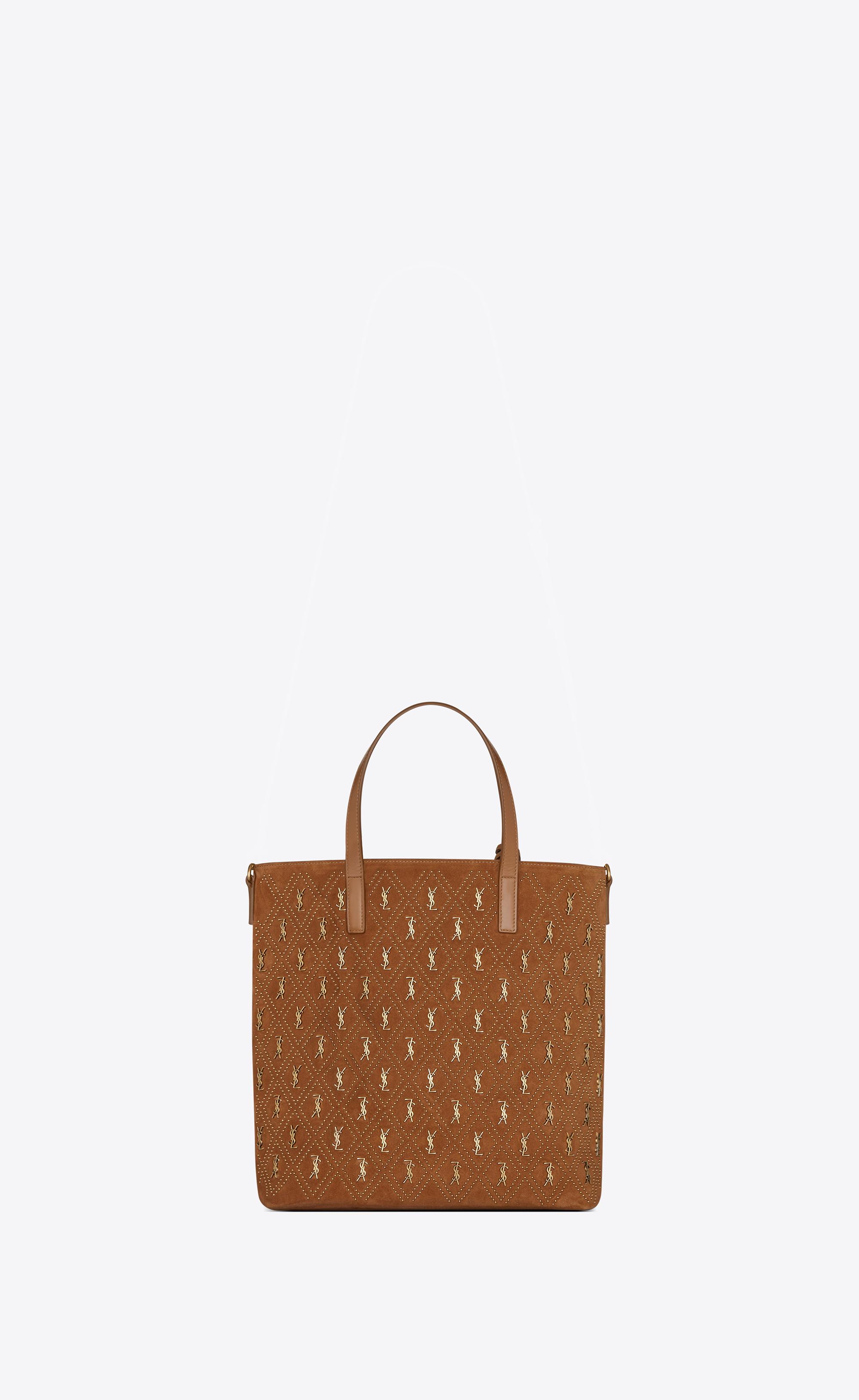 Saint Laurent Le Monogramme N/s Toy Shopping Bag In Studded Suede 