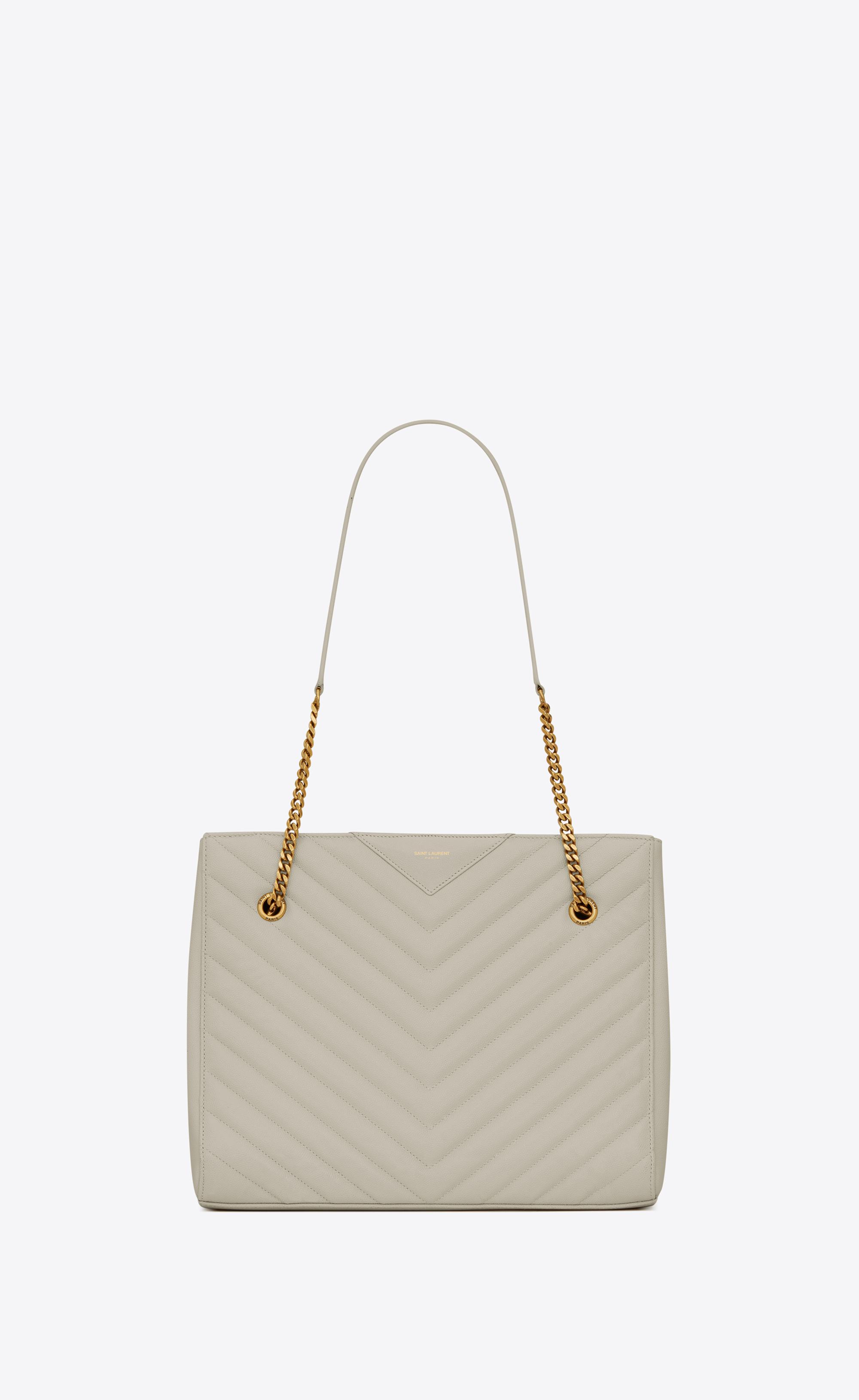 Yves Saint Laurent Tribeca Medium Leather Shoulder Bag White