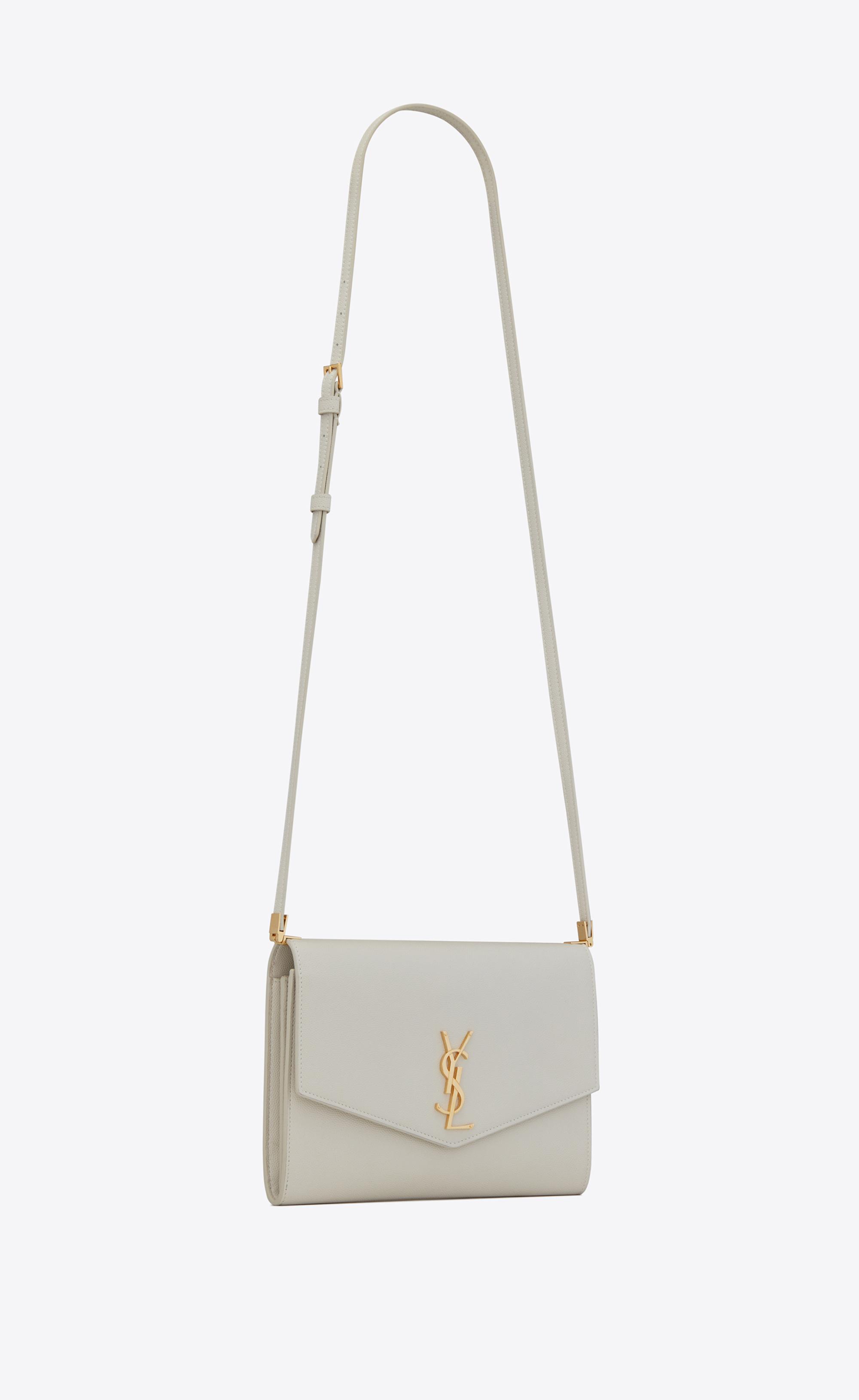 Saint Laurent Uptown Mini Strap Bag in White | Lyst