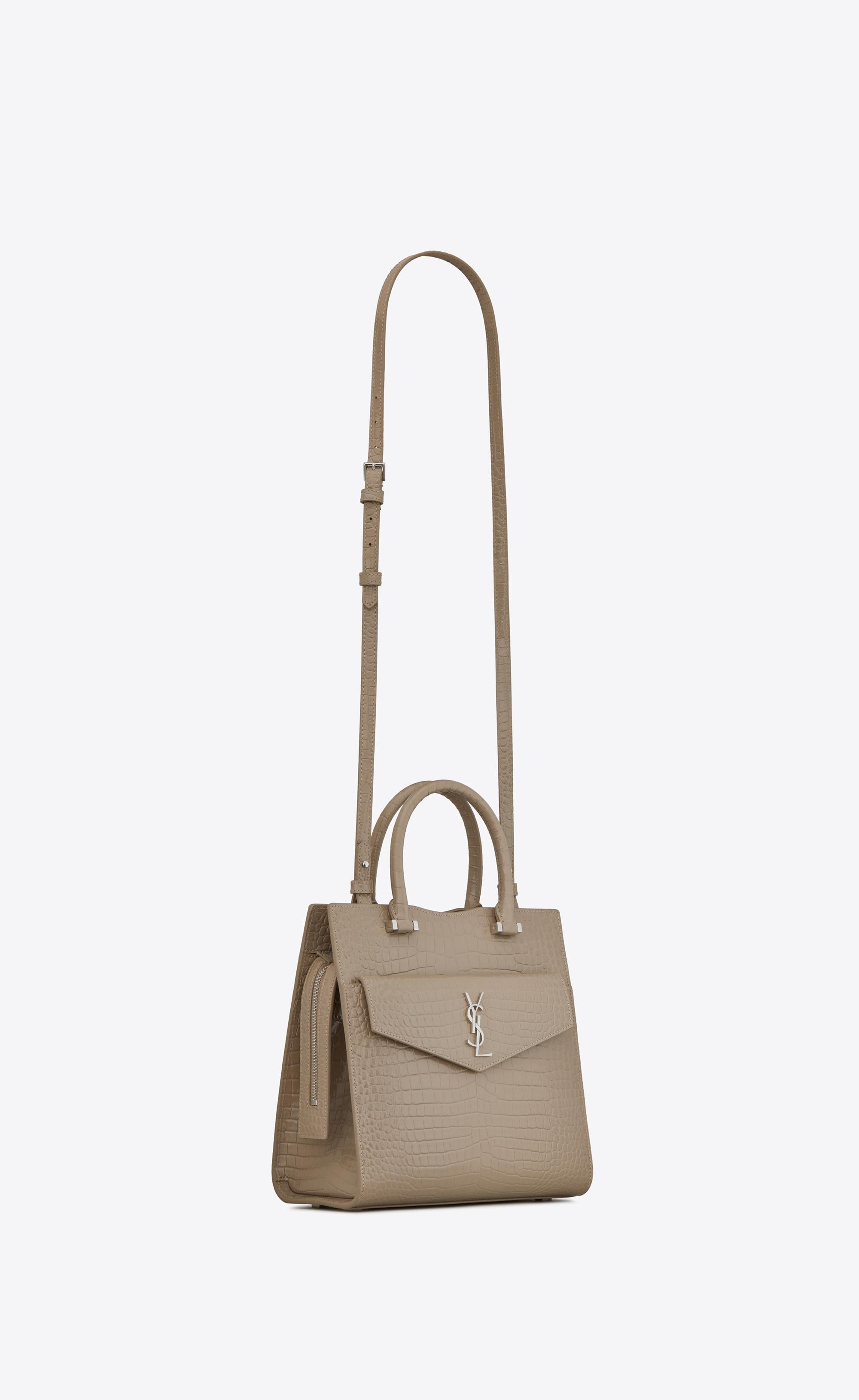 SAINT LAURENT Uptown Small Leather Tote Bag