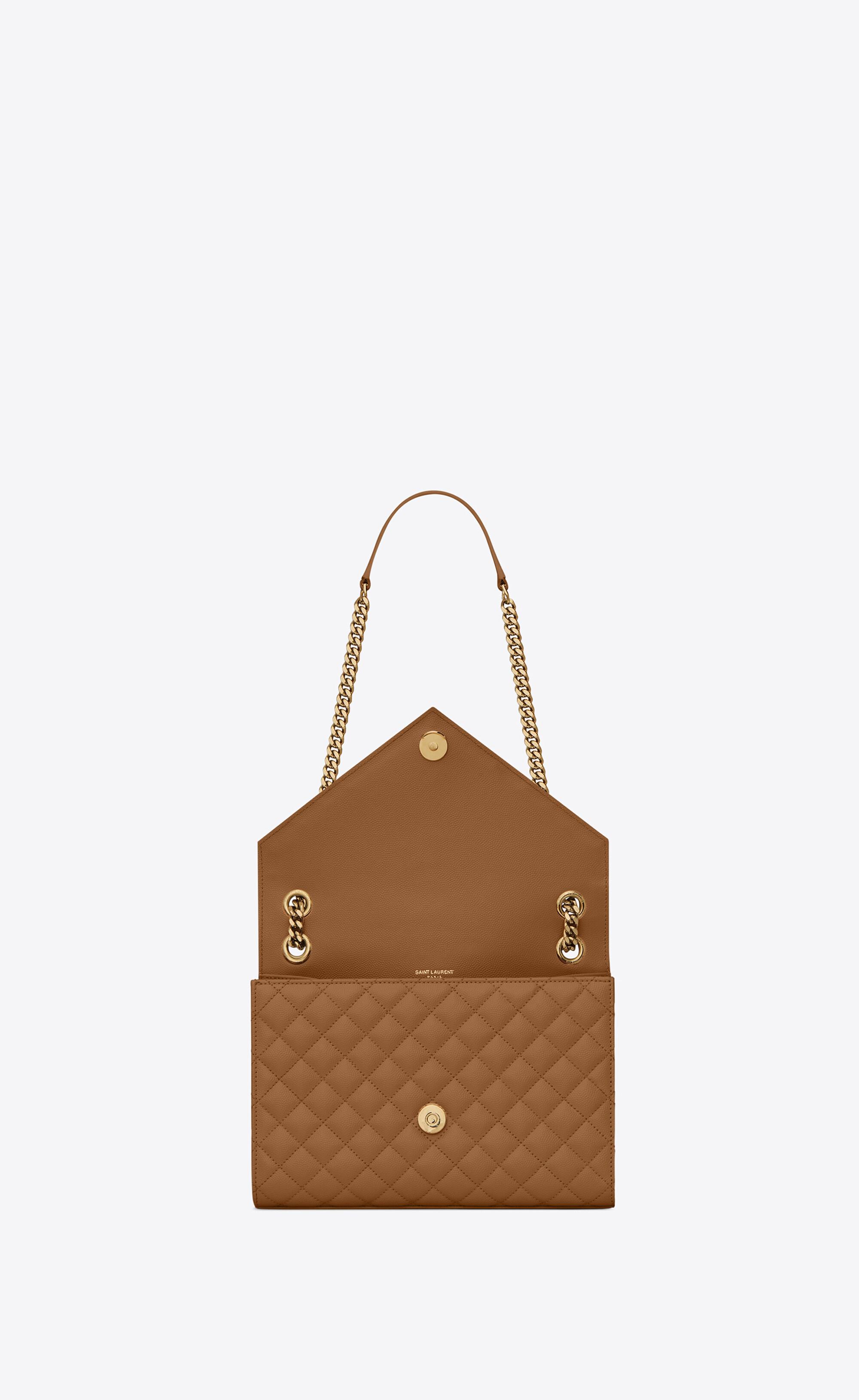 ysl envelope medium bolsa in mix matelassé grain de poudre embossed leather