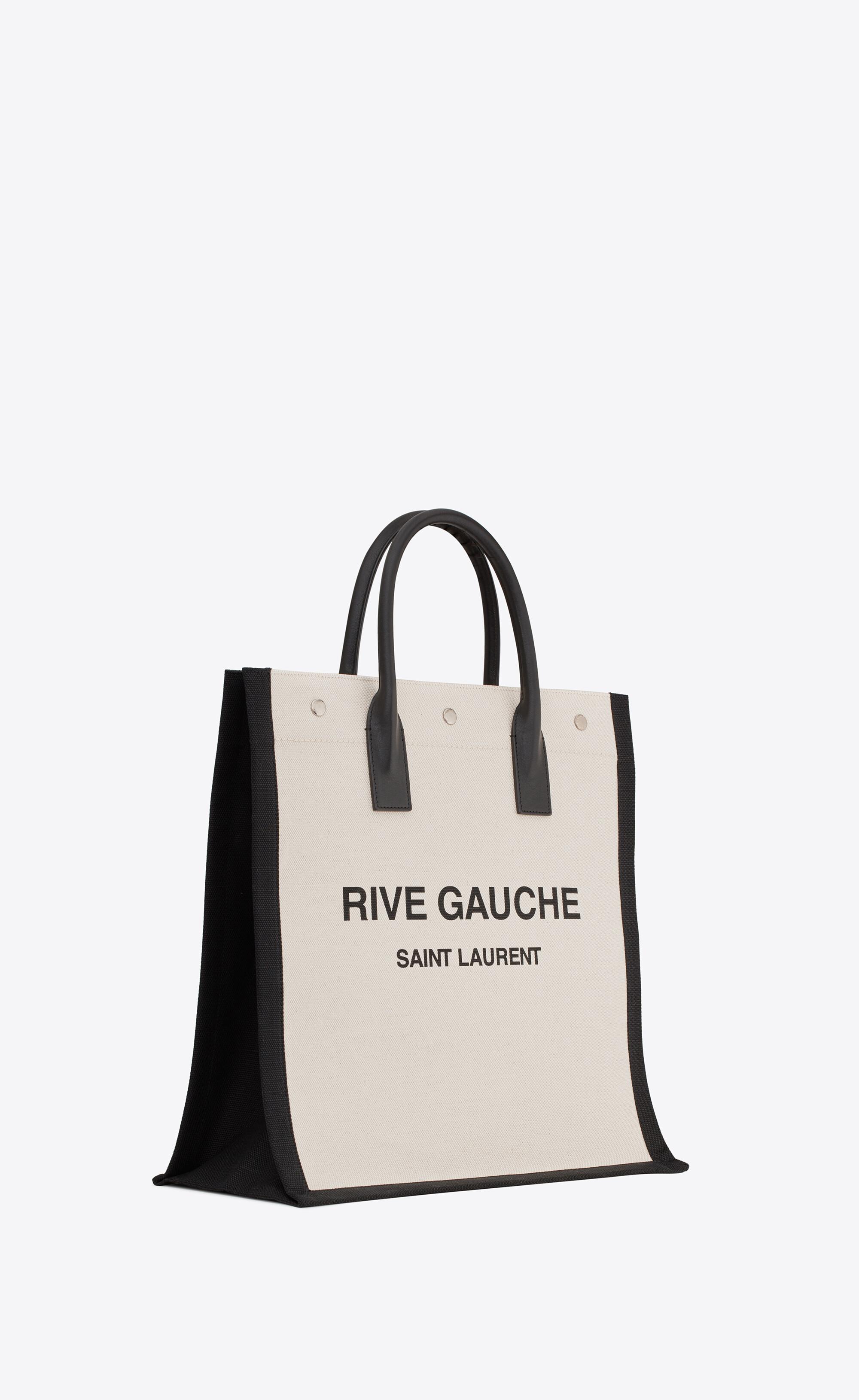 Saint Laurent Rive Gauche North/south Tote Bag In Printed Linen