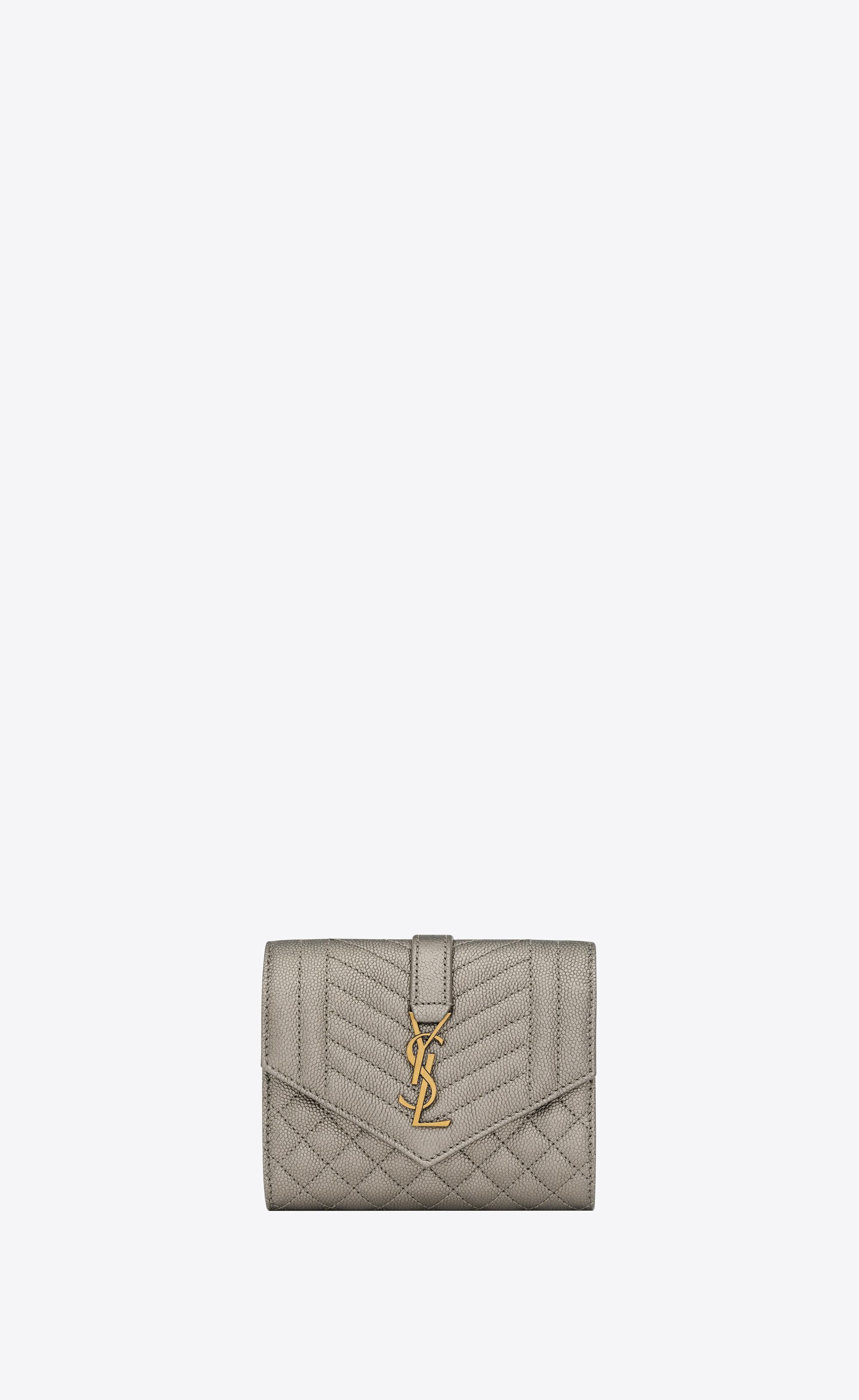 cassandre matelassé small envelope wallet in grain de poudre embossed  leather