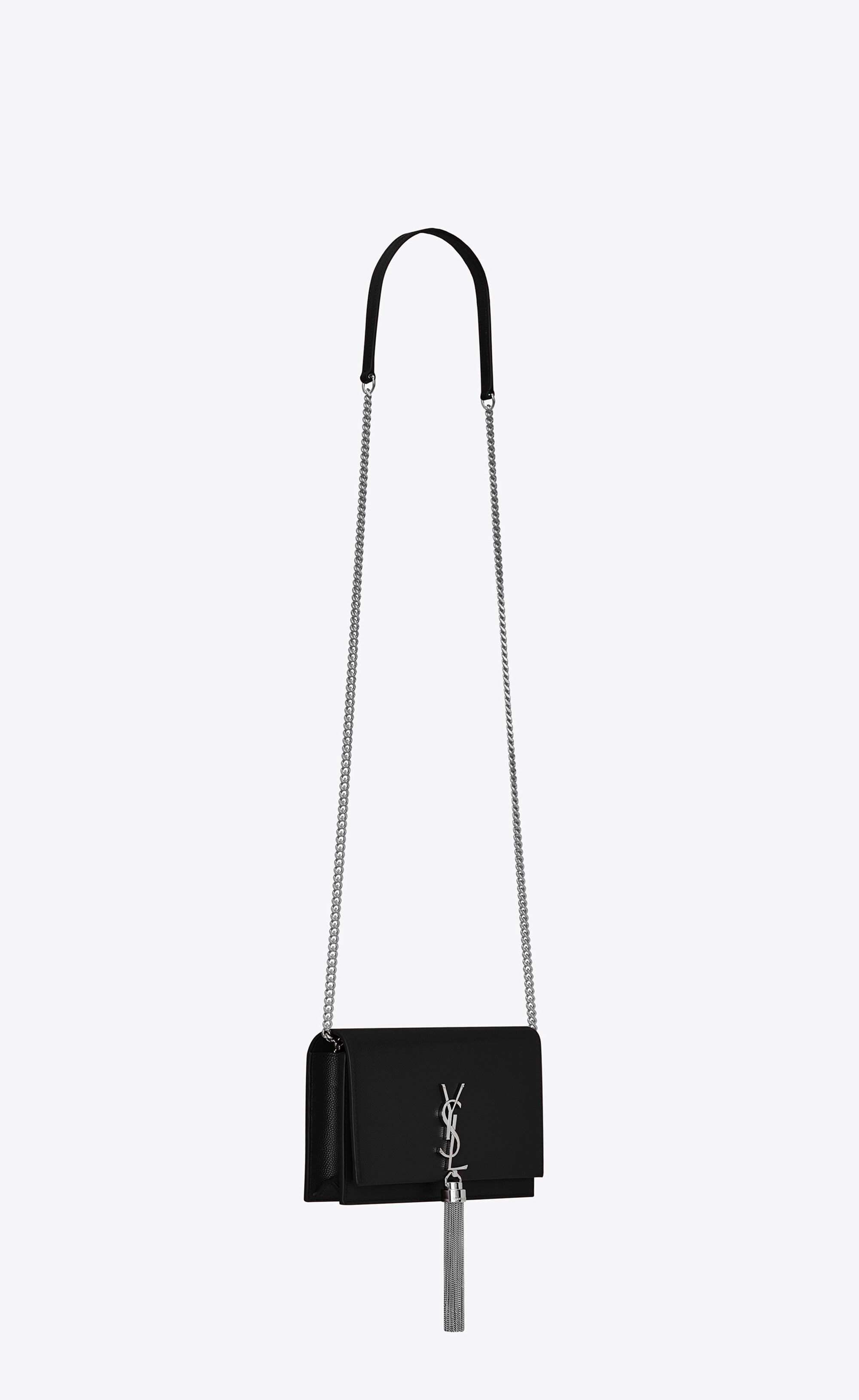 ysl wallet on a chain black