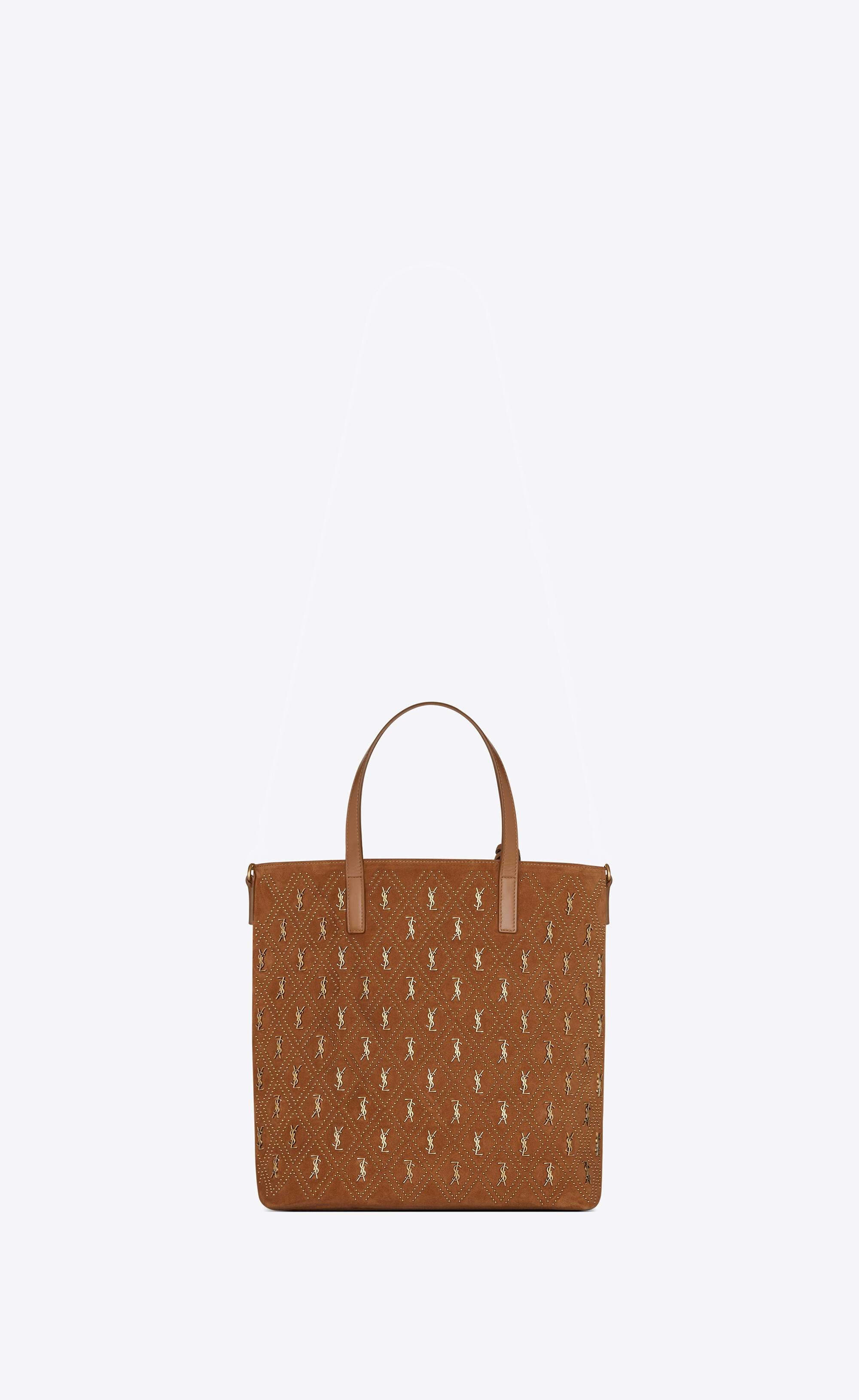 Le Monogramme Studded Suede Bucket Bag Cinnamon Brown