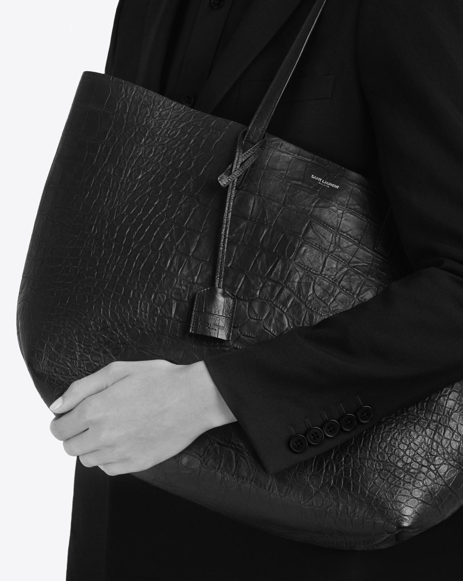 saint laurent croc embossed tote