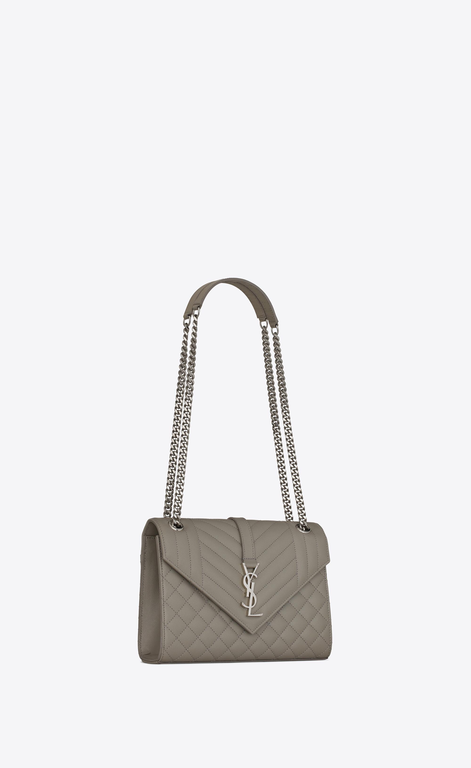 ysl envelope medium bolsa in mix matelassé grain de poudre embossed leather