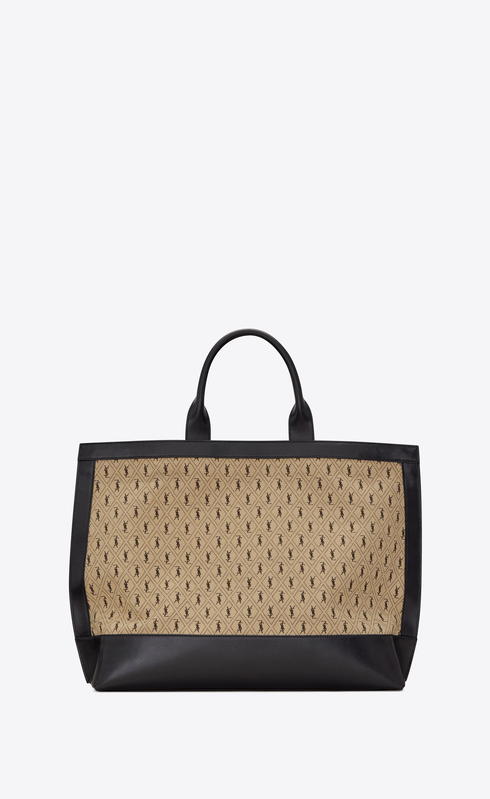 Saint Laurent Women's Natural Monogram All Over Tote In Canvas