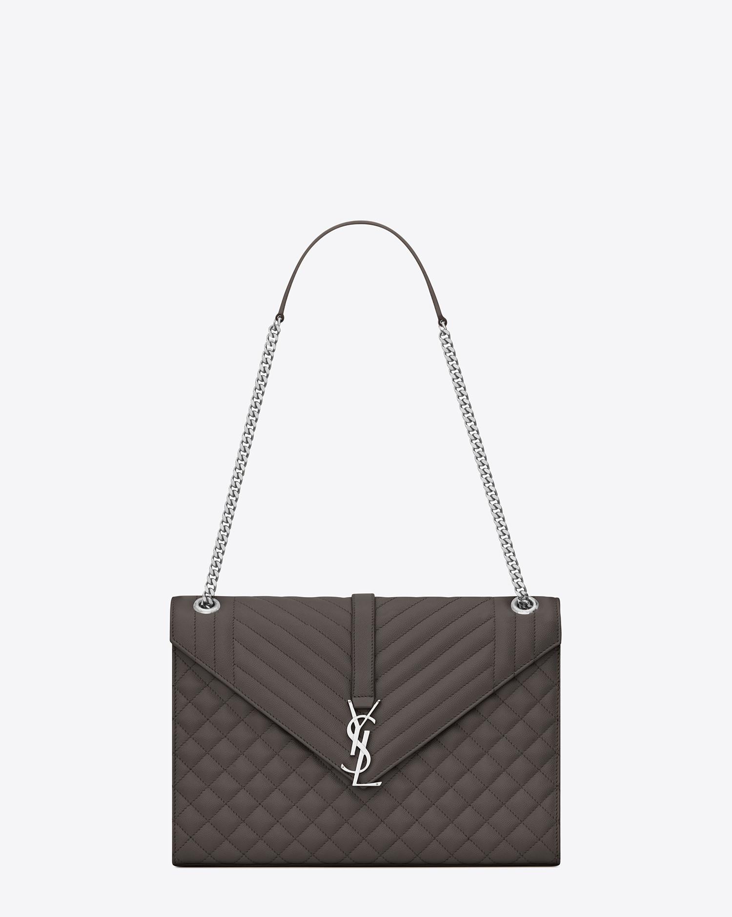 saint laurent medium envelope monogram matelassé leather shoulder bag